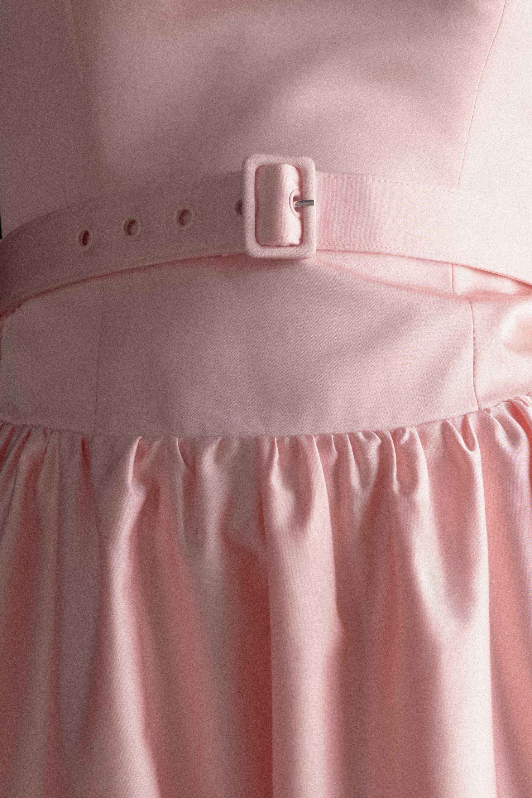 Florence Strapless Belted Maxi Dress - Baby Pink - Image 7