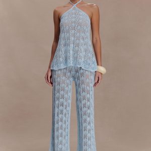 Glinda Crochet Pants - Light Blue