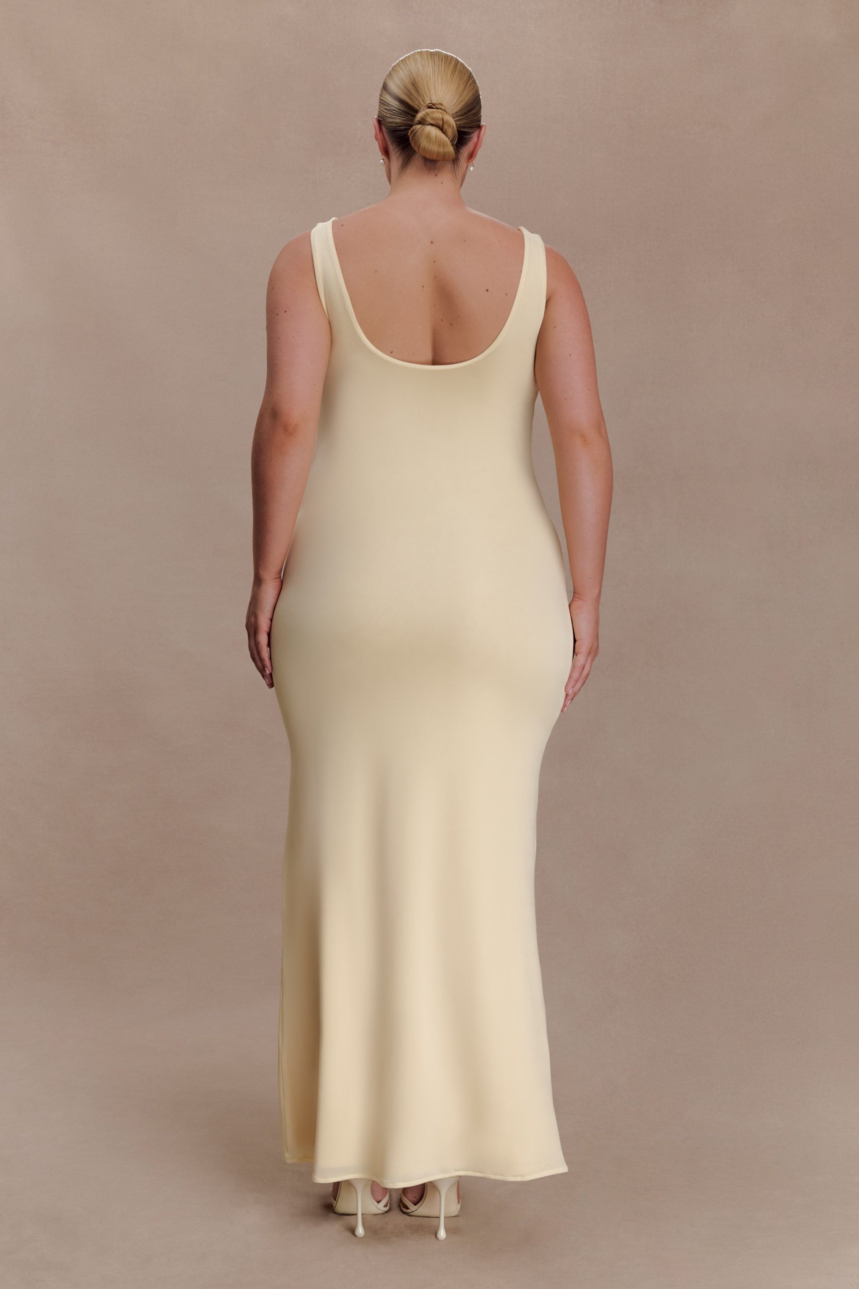 Marta Slinky Cowl Maxi Dress - Lemon - Image 6