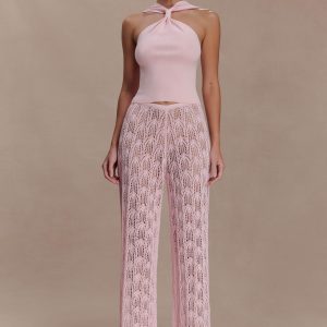 Glinda Crochet Pants - Baby Pink