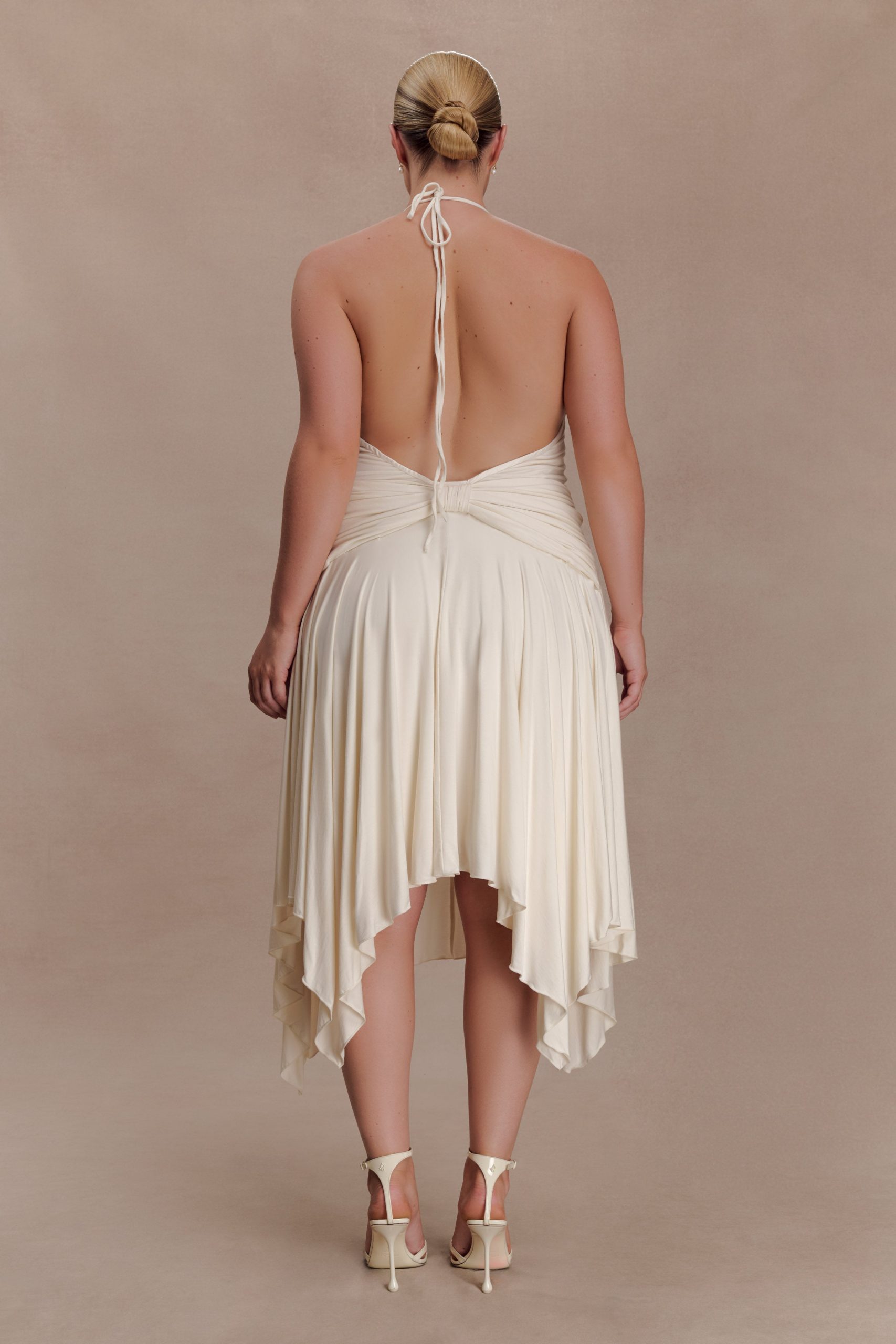 Sylvie Modal Hankie Midi Dress - Ivory - Image 8