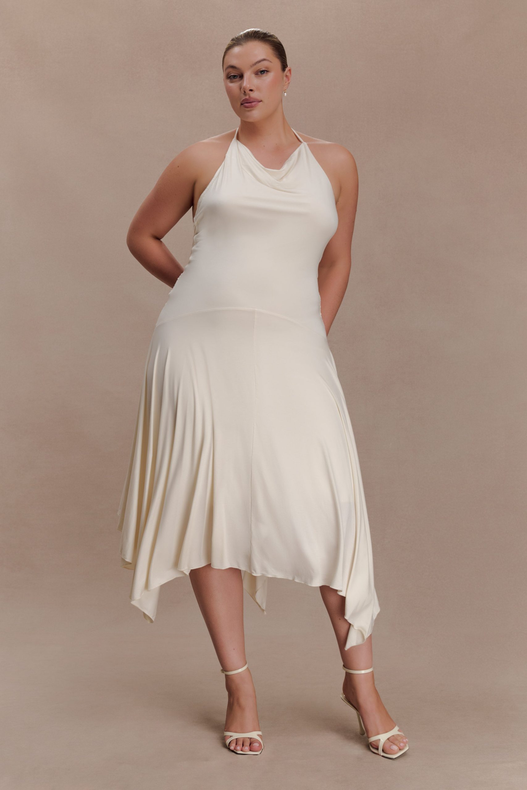 Sylvie Modal Hankie Midi Dress - Ivory - Image 5