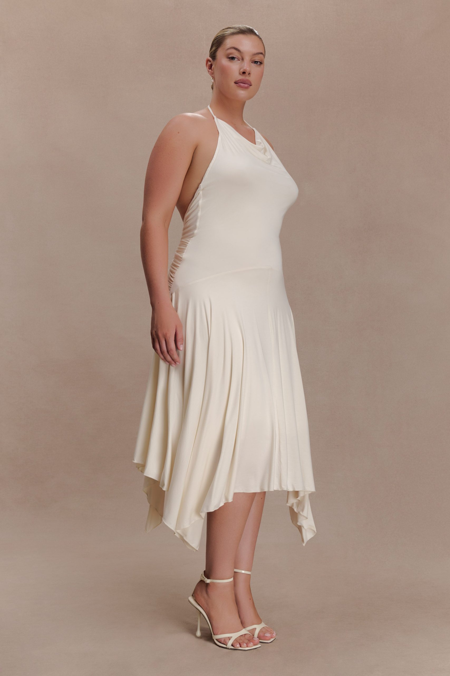 Sylvie Modal Hankie Midi Dress - Ivory - Image 6