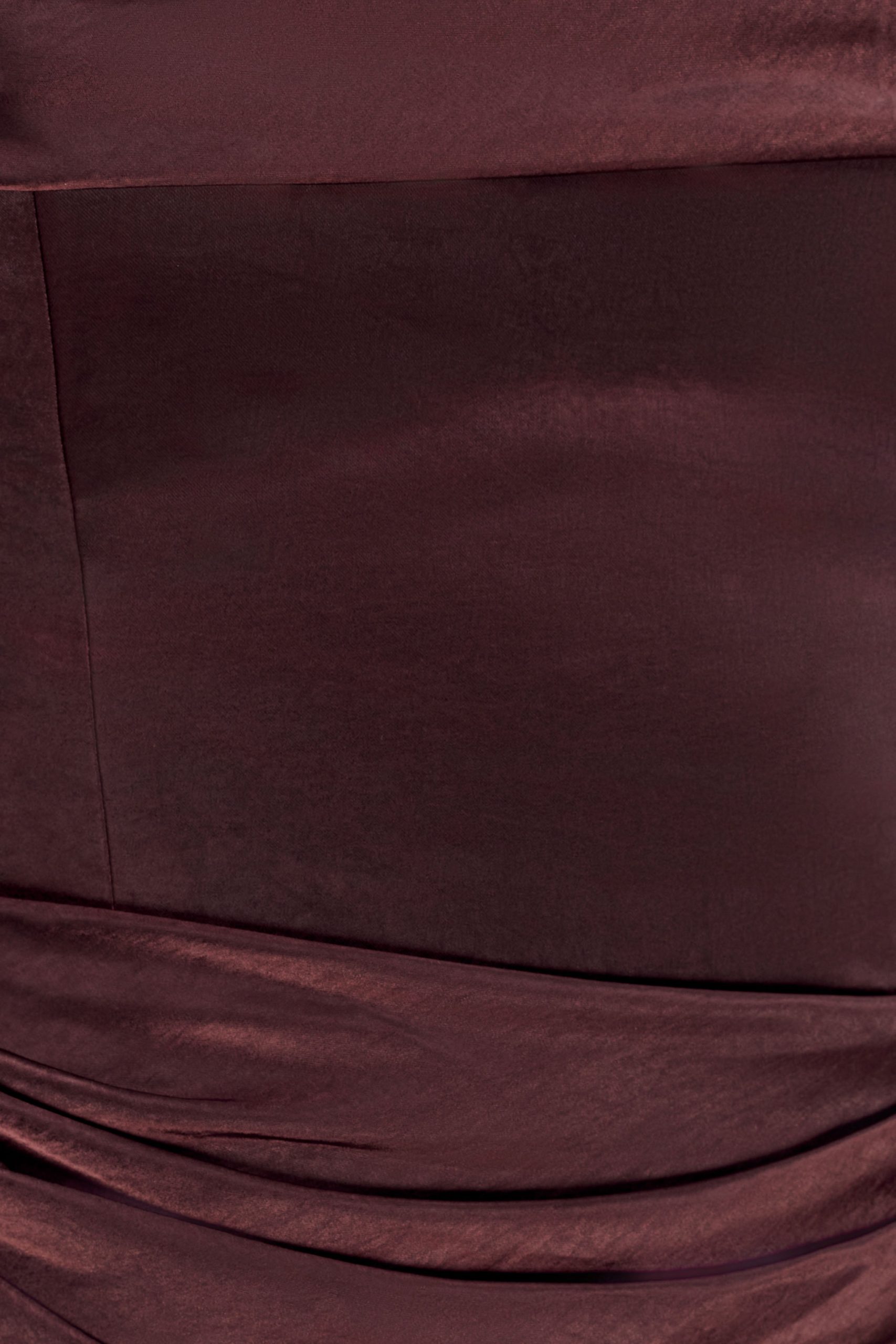 Jasmine Strapless Satin Maxi Dress - Dark Chocolate - Image 6