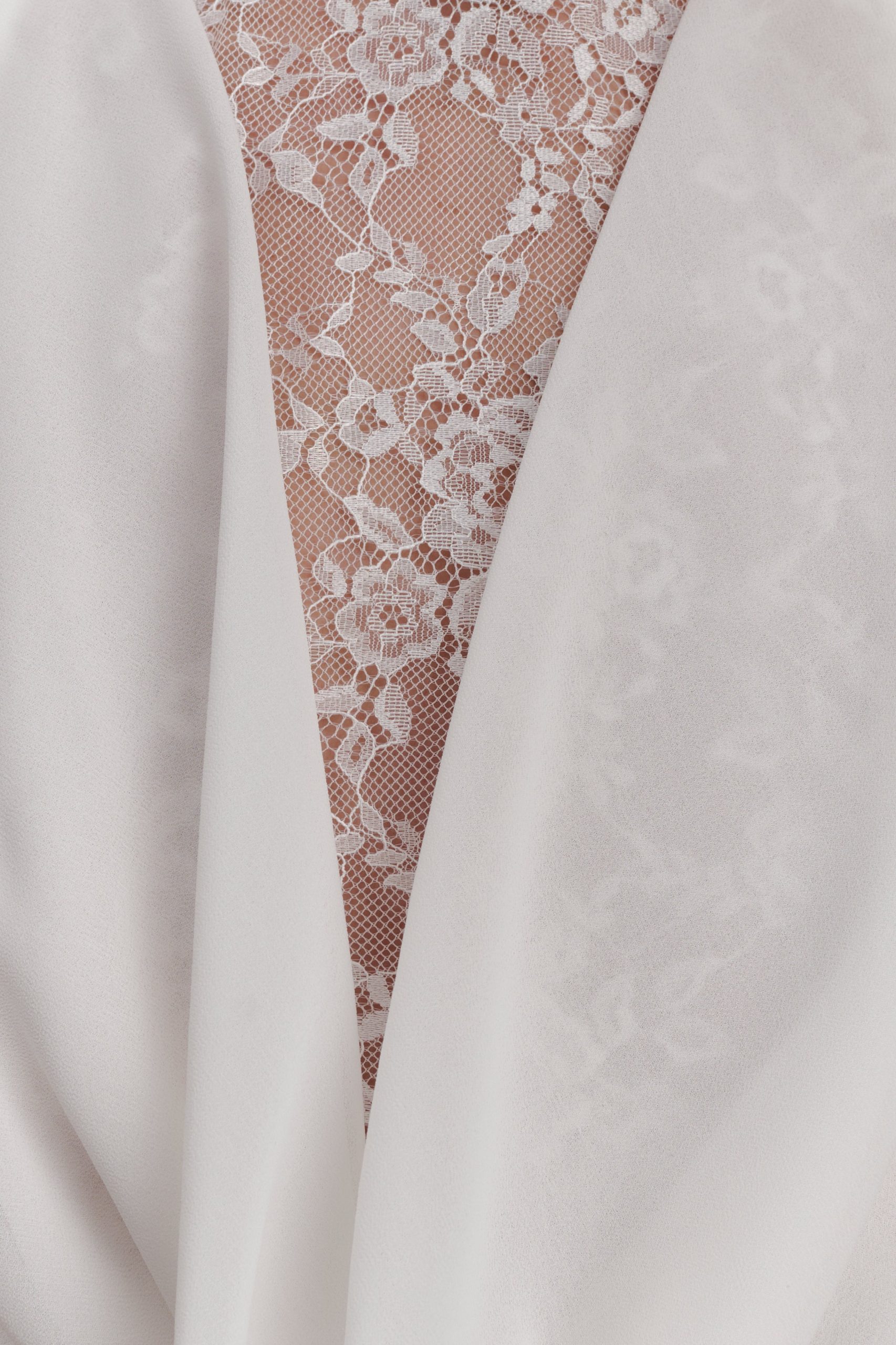 Arra Chiffon And Lace Halter Mini Dress - White - Image 4