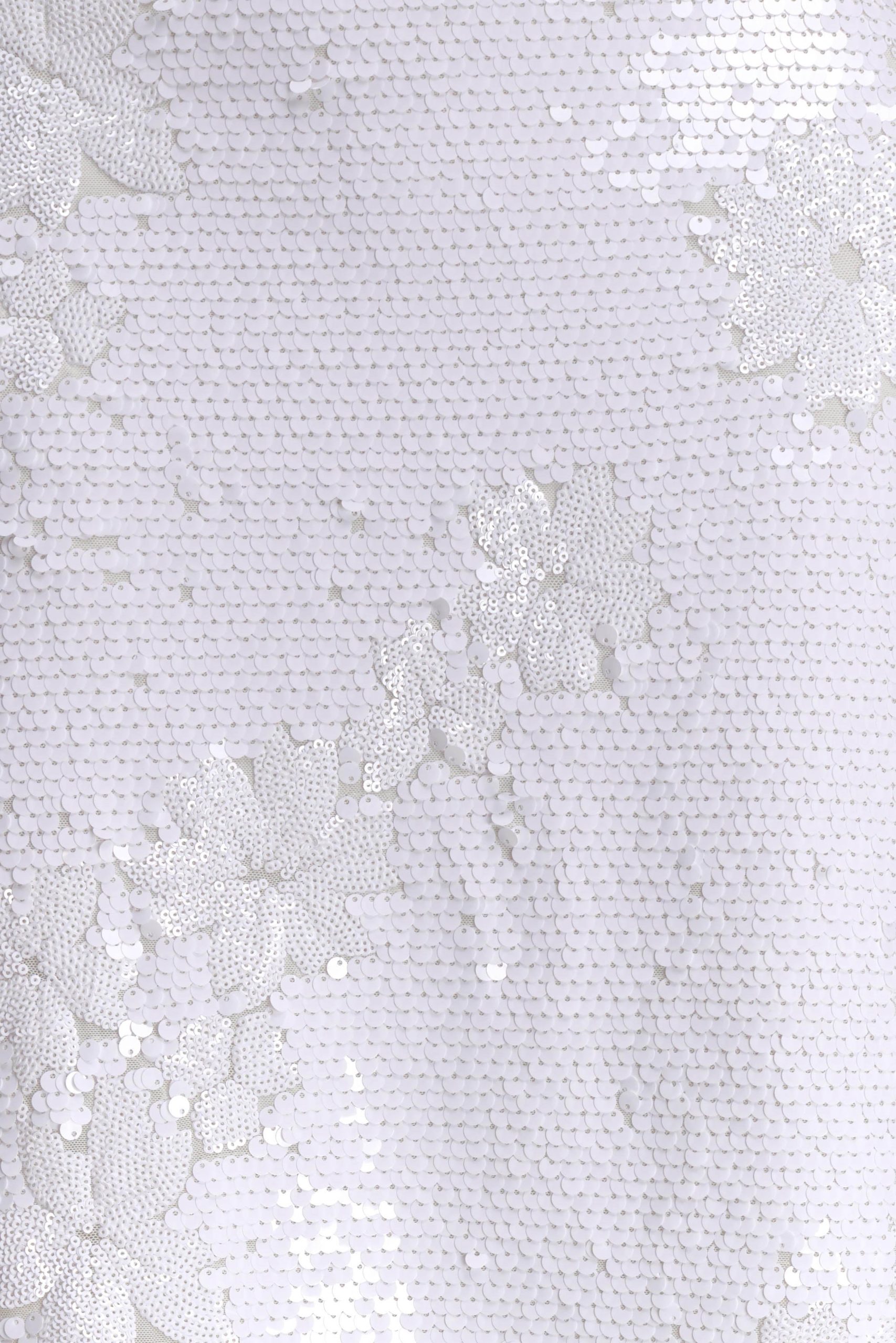 Maisie Strapless Sequin Midi Dress - White - Image 4