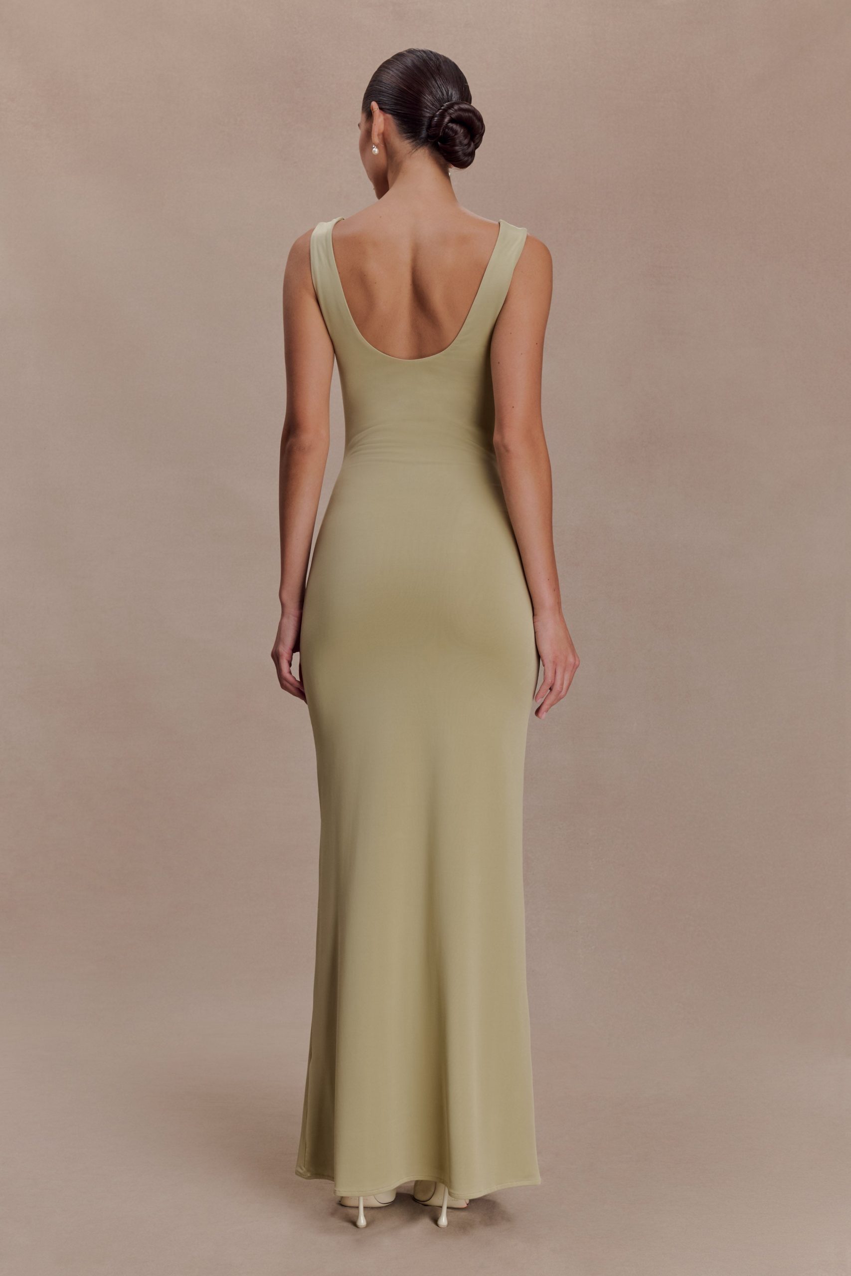 Marta Slinky Cowl Maxi Dress - Sage - Image 2