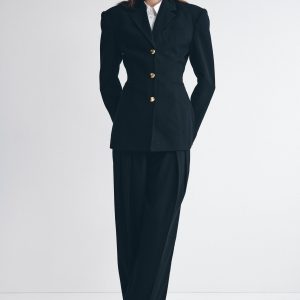 Penelope Pleated High Waisted Pants - Black