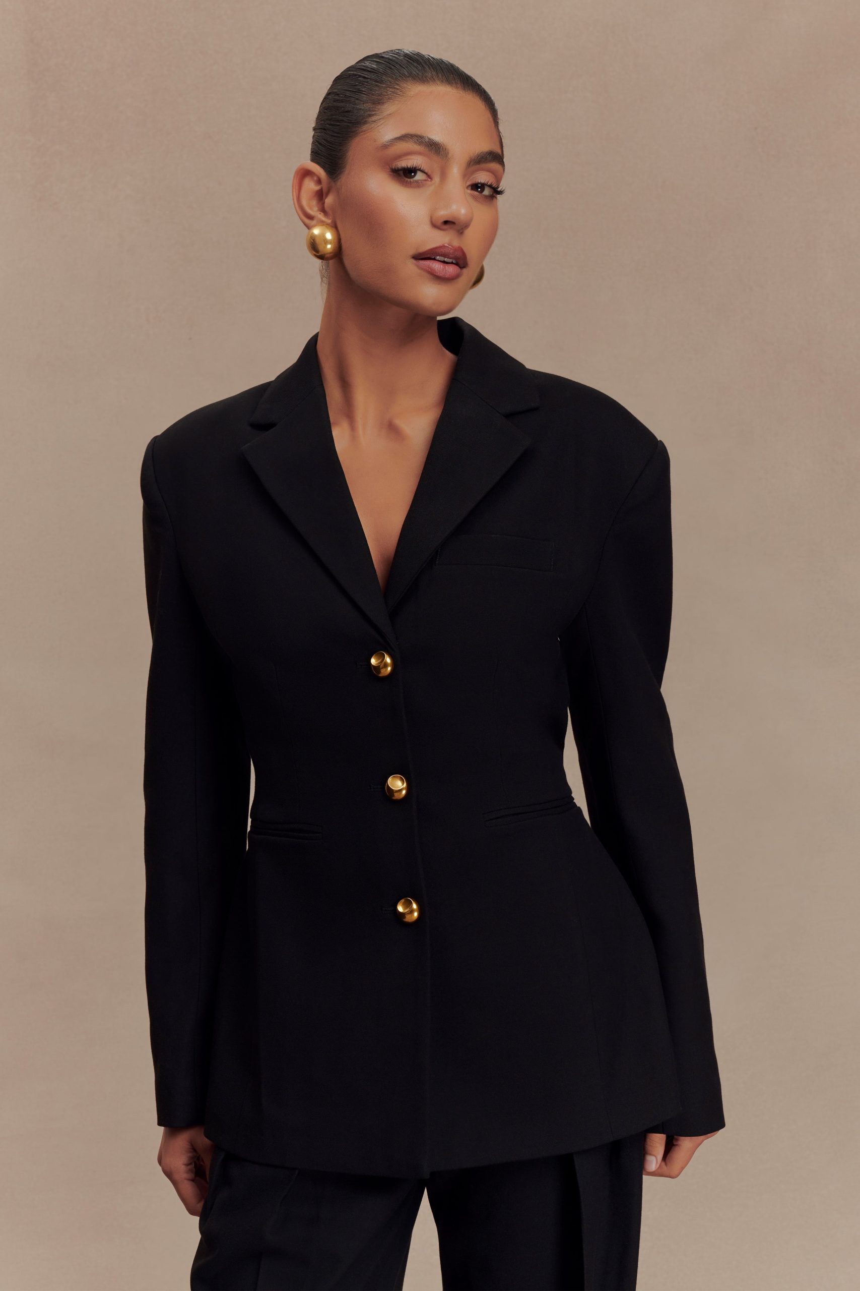 Bellamy Cinched Blazer - Black - Image 5