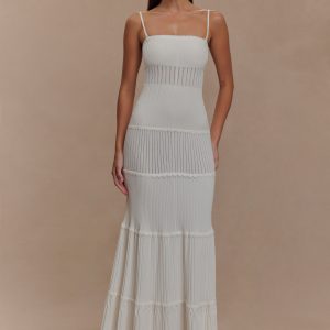 Finley Pointelle Knit Maxi Dress - Ivory