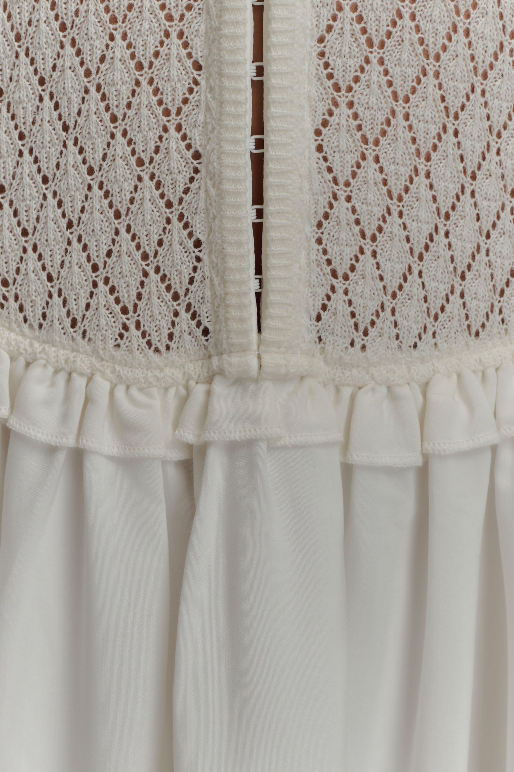 Tahlia Pointelle Knit Midi Dress - White - Image 5