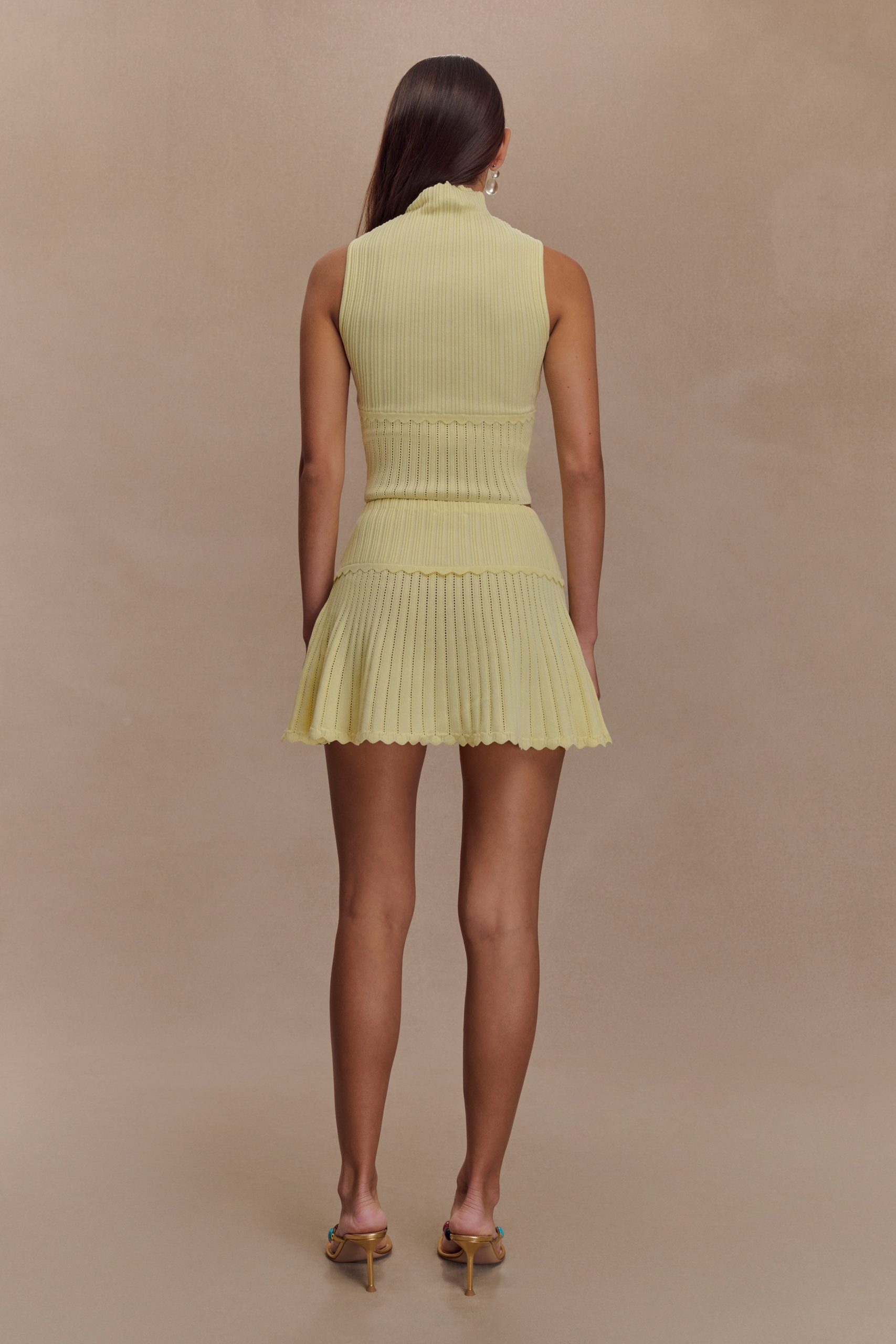 Indy Pointelle Knit Top - Lemon - Image 6