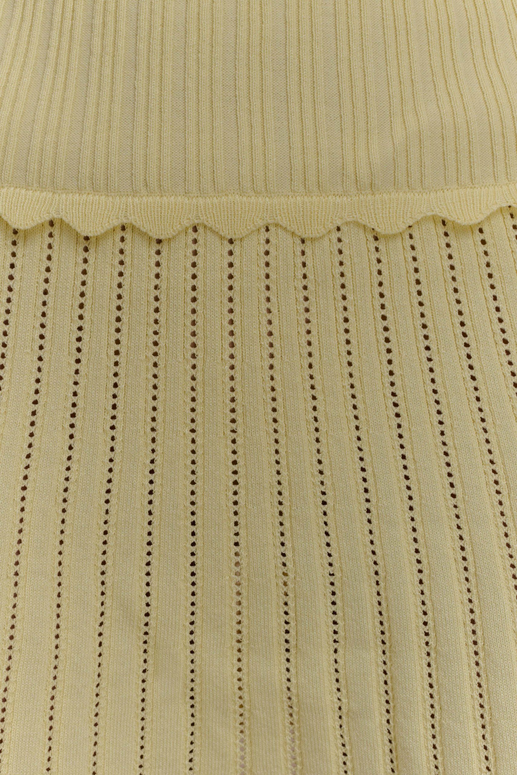 Indy Pointelle Knit Mini Skirt - Lemon - Image 9