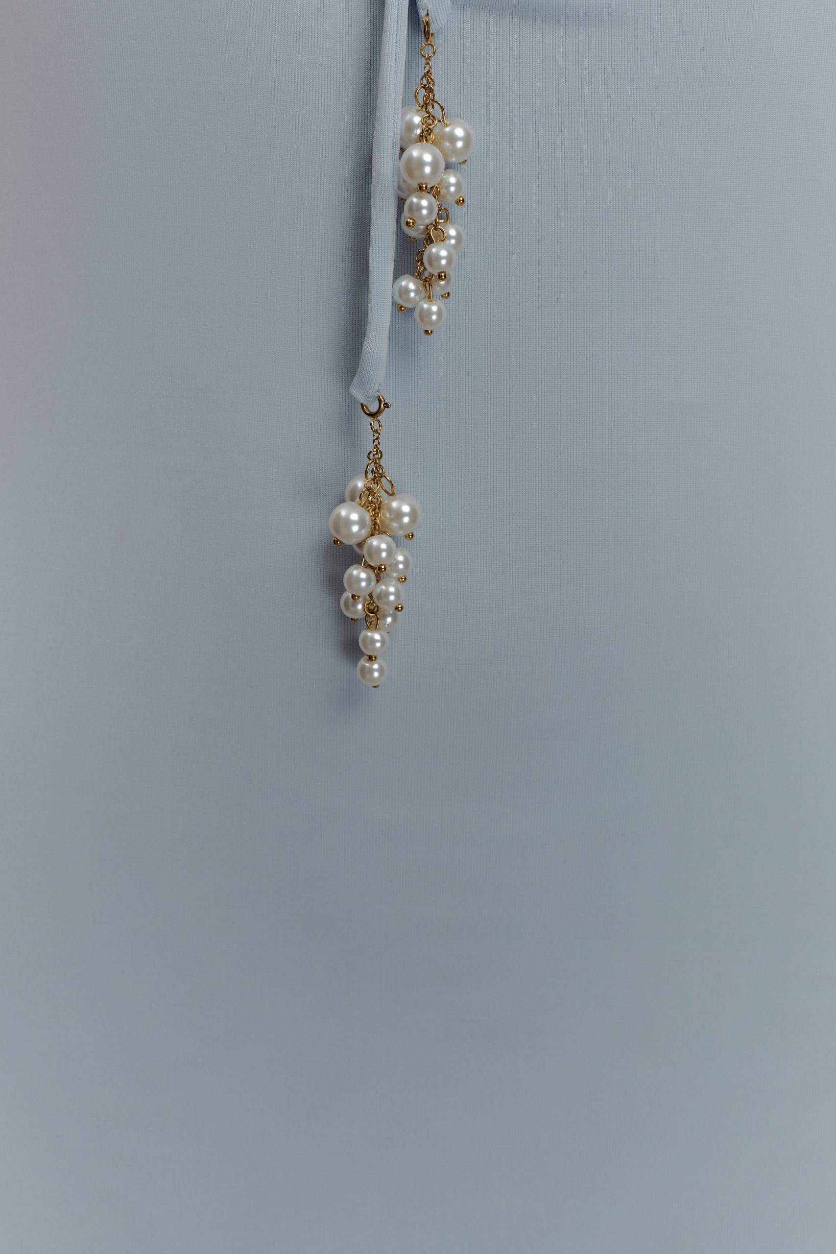 Beryl Slinky Maxi Dress With Pearls - Pale Blue - Image 4