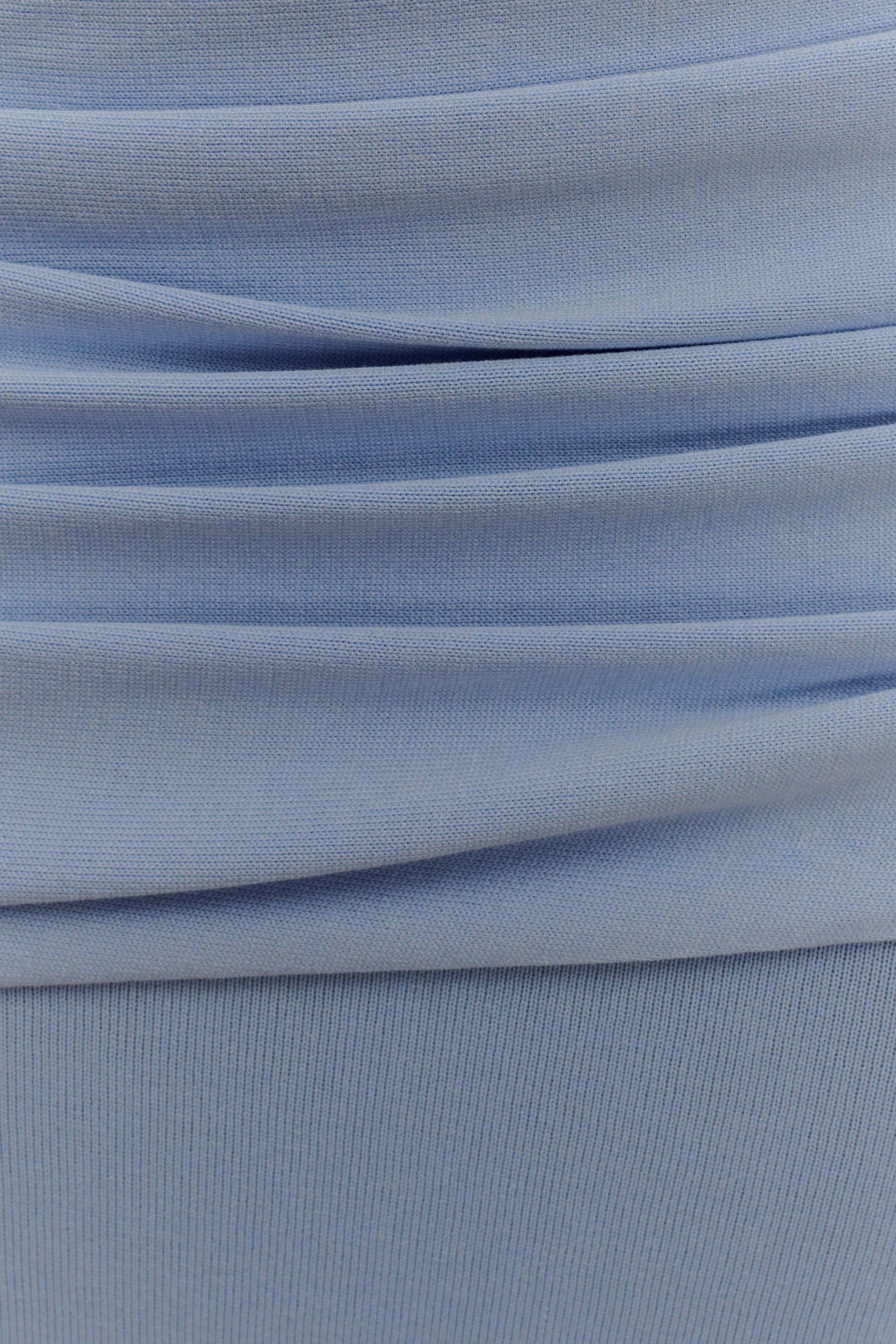 Irene Gathered Knit Top - Blue - Image 7