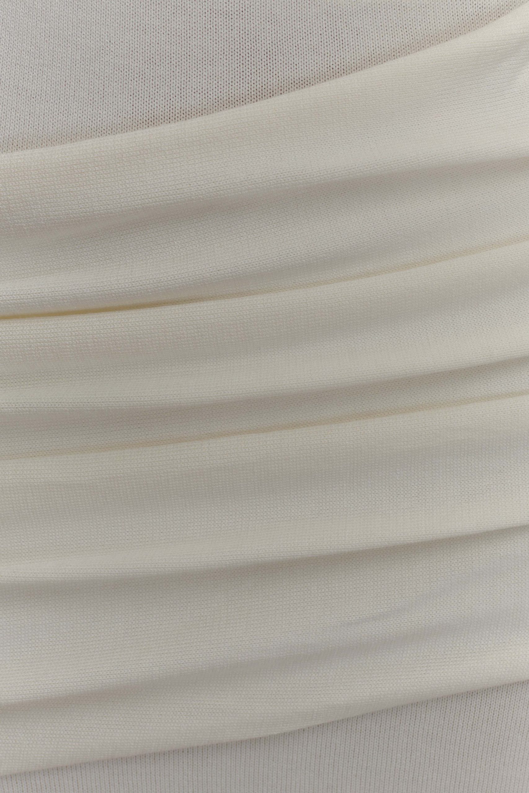 Irene Gathered Knit Maxi Skirt - Ivory - Image 5
