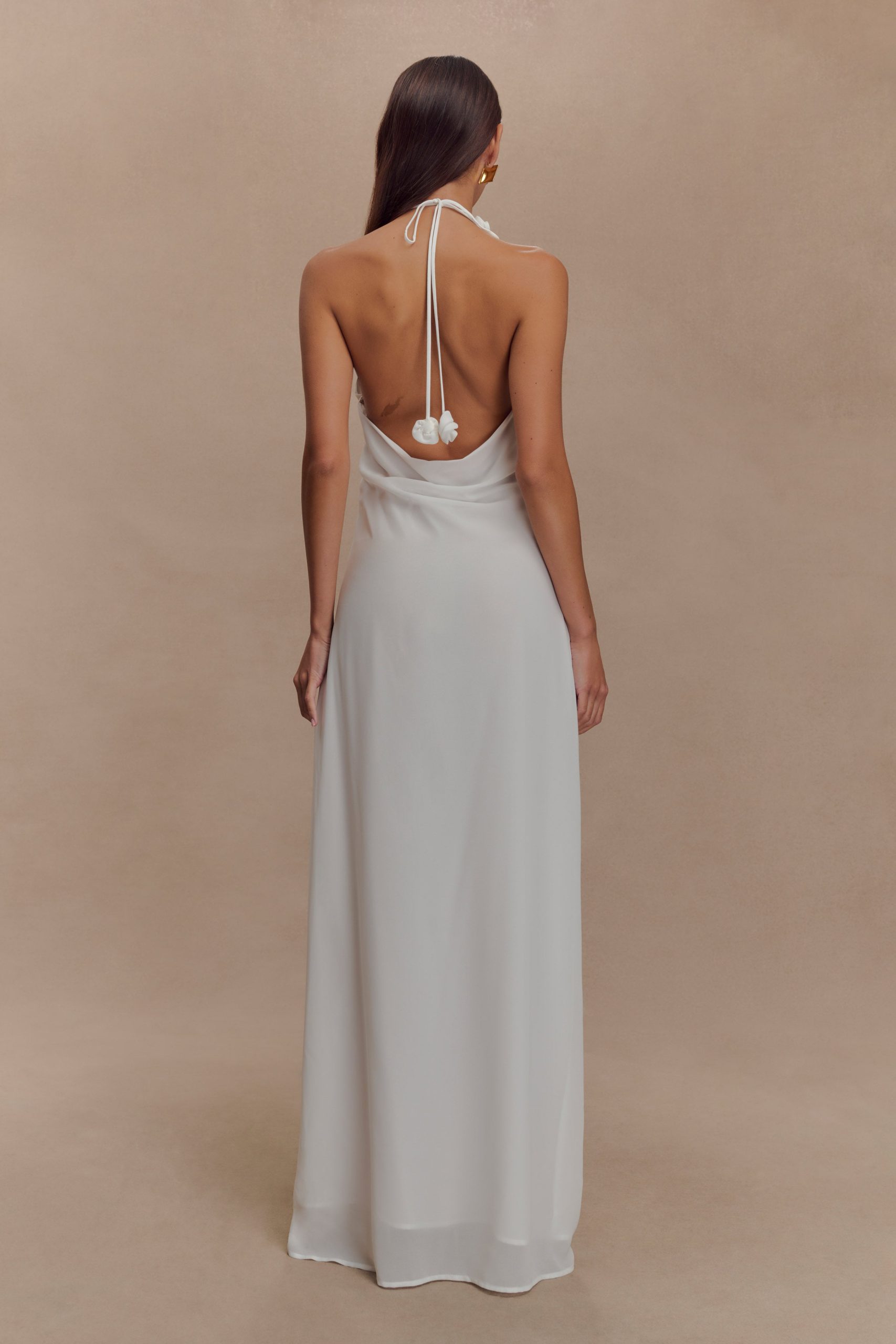 Rosalia Cowl Neck Maxi Dress - White - Image 2