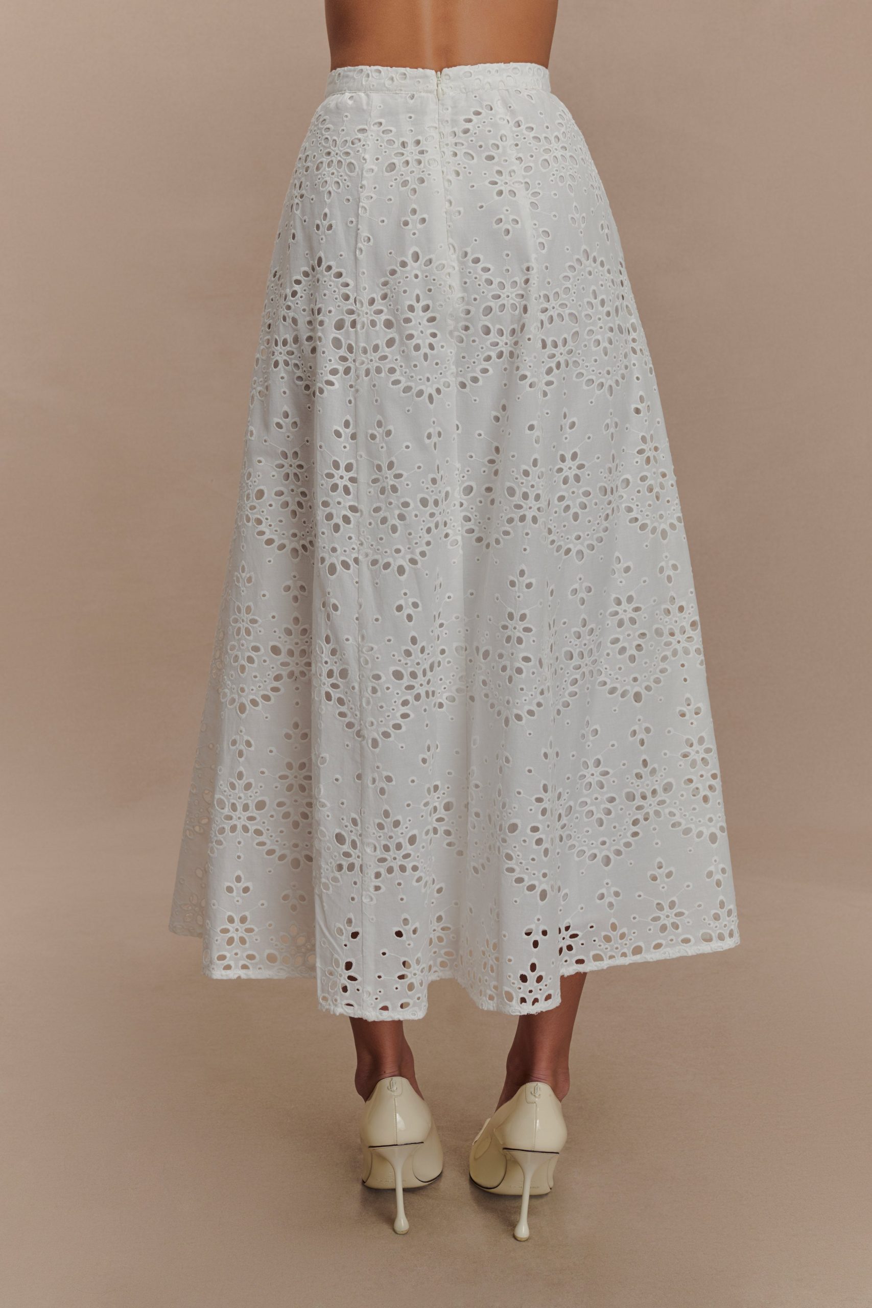 Arla Broderie Midi Skirt - White - Image 2