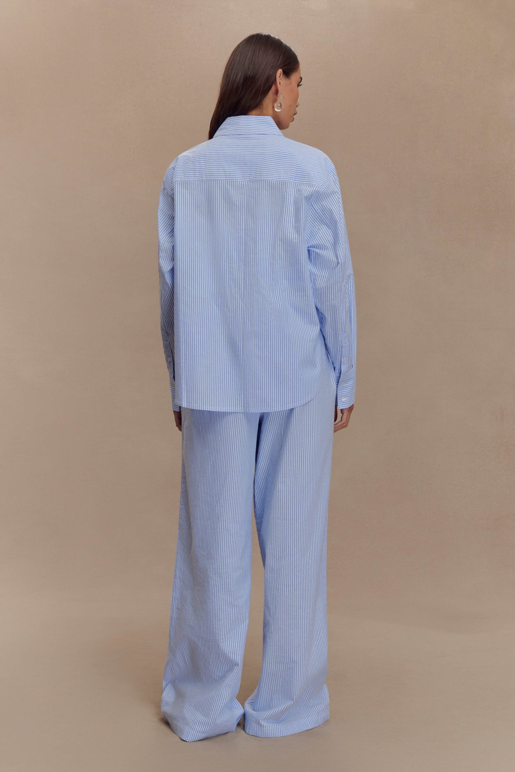 Hansen Oversized Shirt - Blue Pinstripe - Image 6