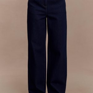 Rayne Wide Leg Denim Jeans - Indigo Blue