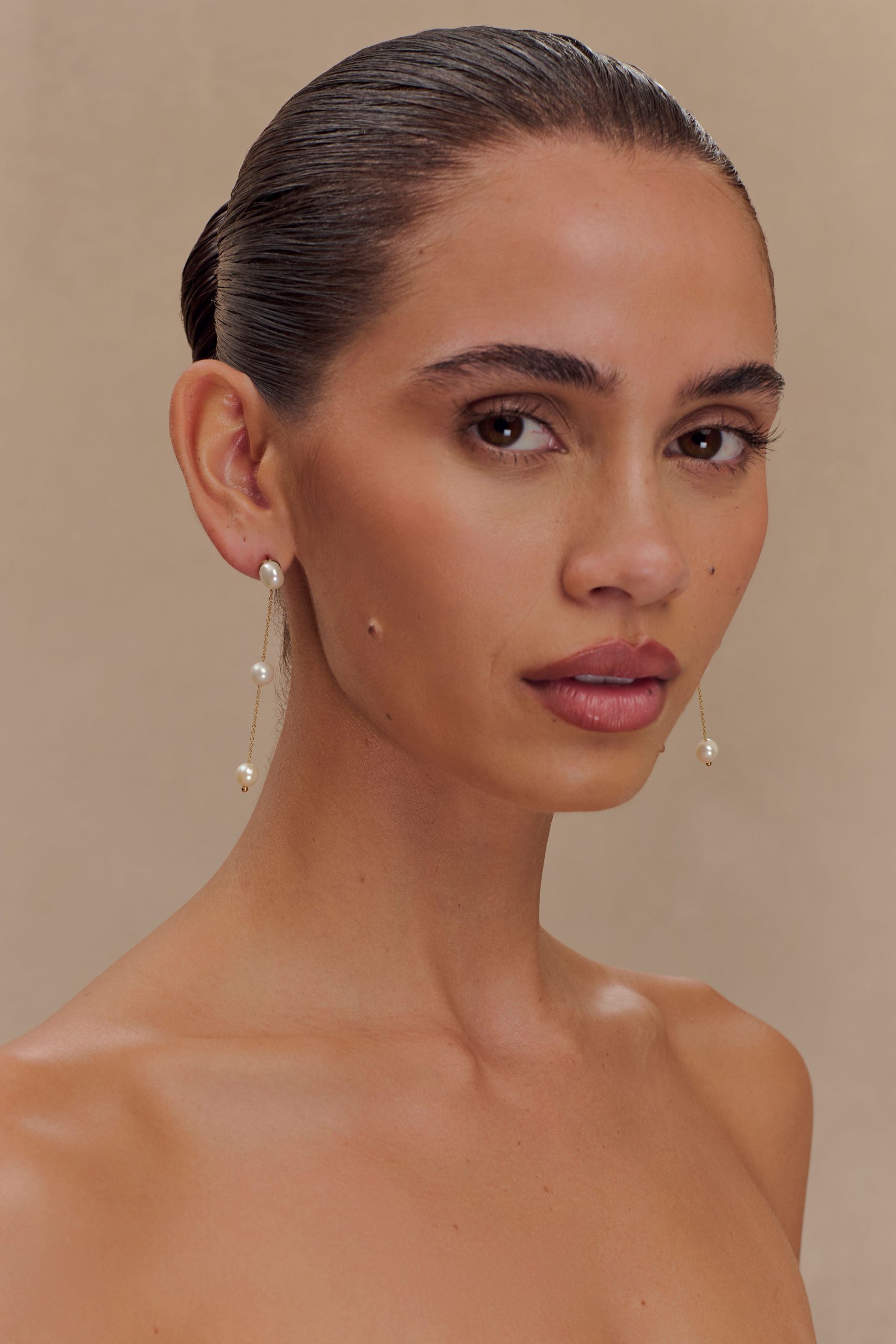 Bodhi Freshwater Pearl Drop Earrings - Pearl - Image 2