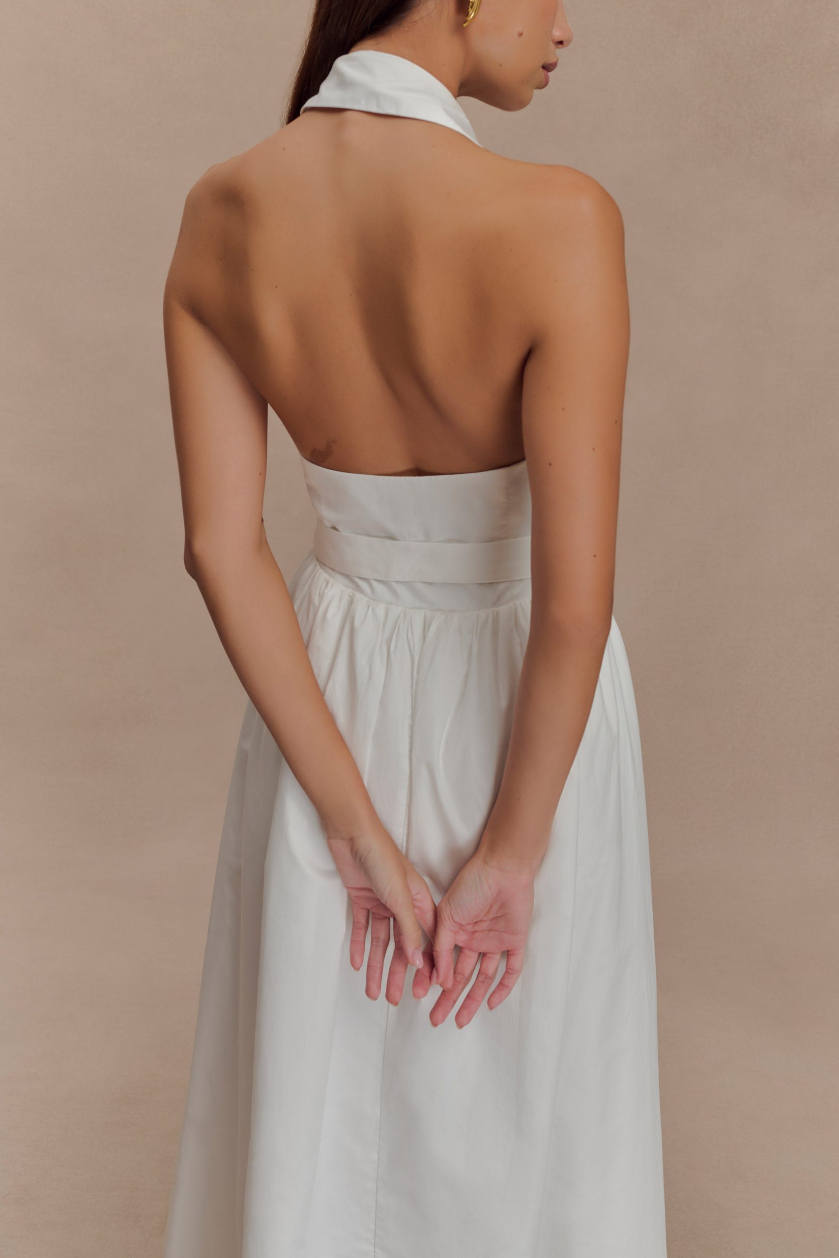 Cindy Collared Midi Dress - White - Image 5
