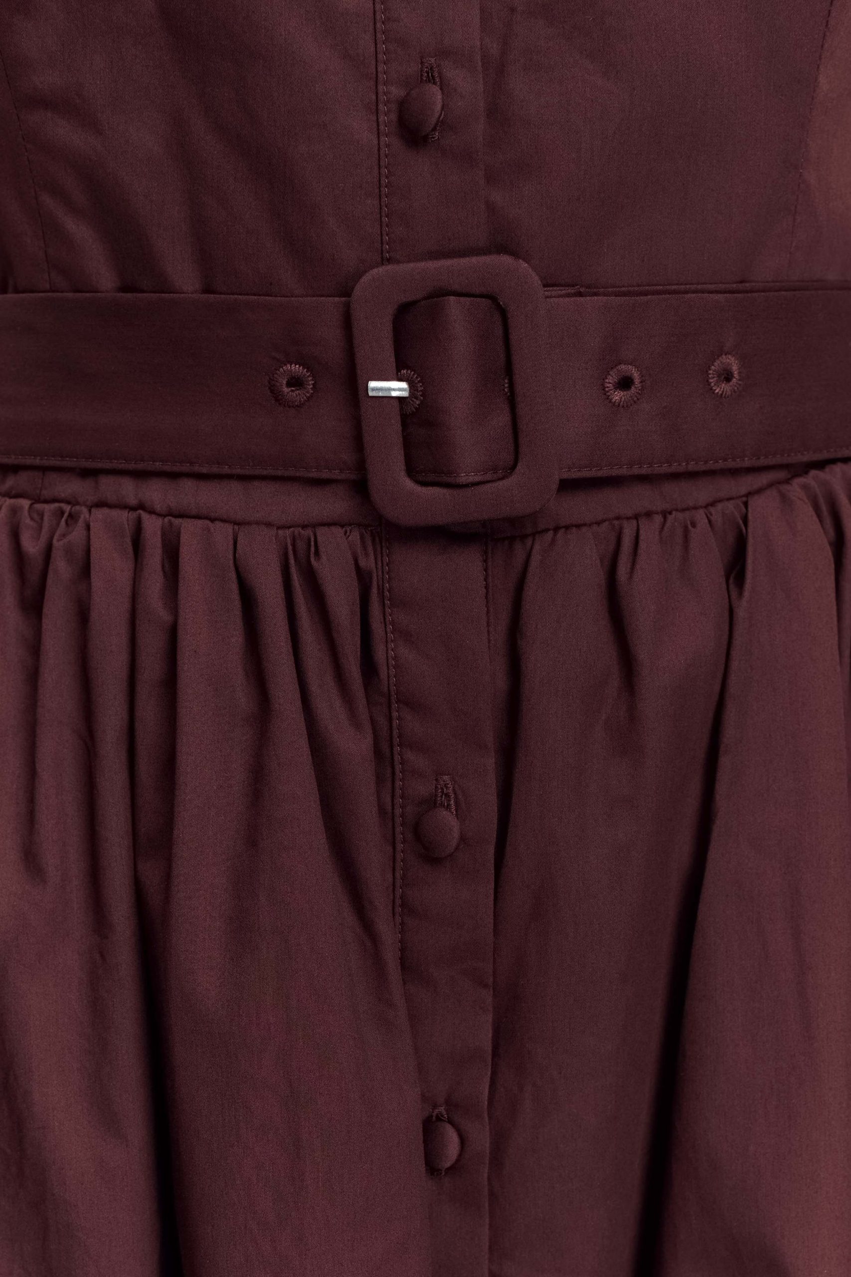 Cindy Collared Midi Dress - Chocolate - Image 7