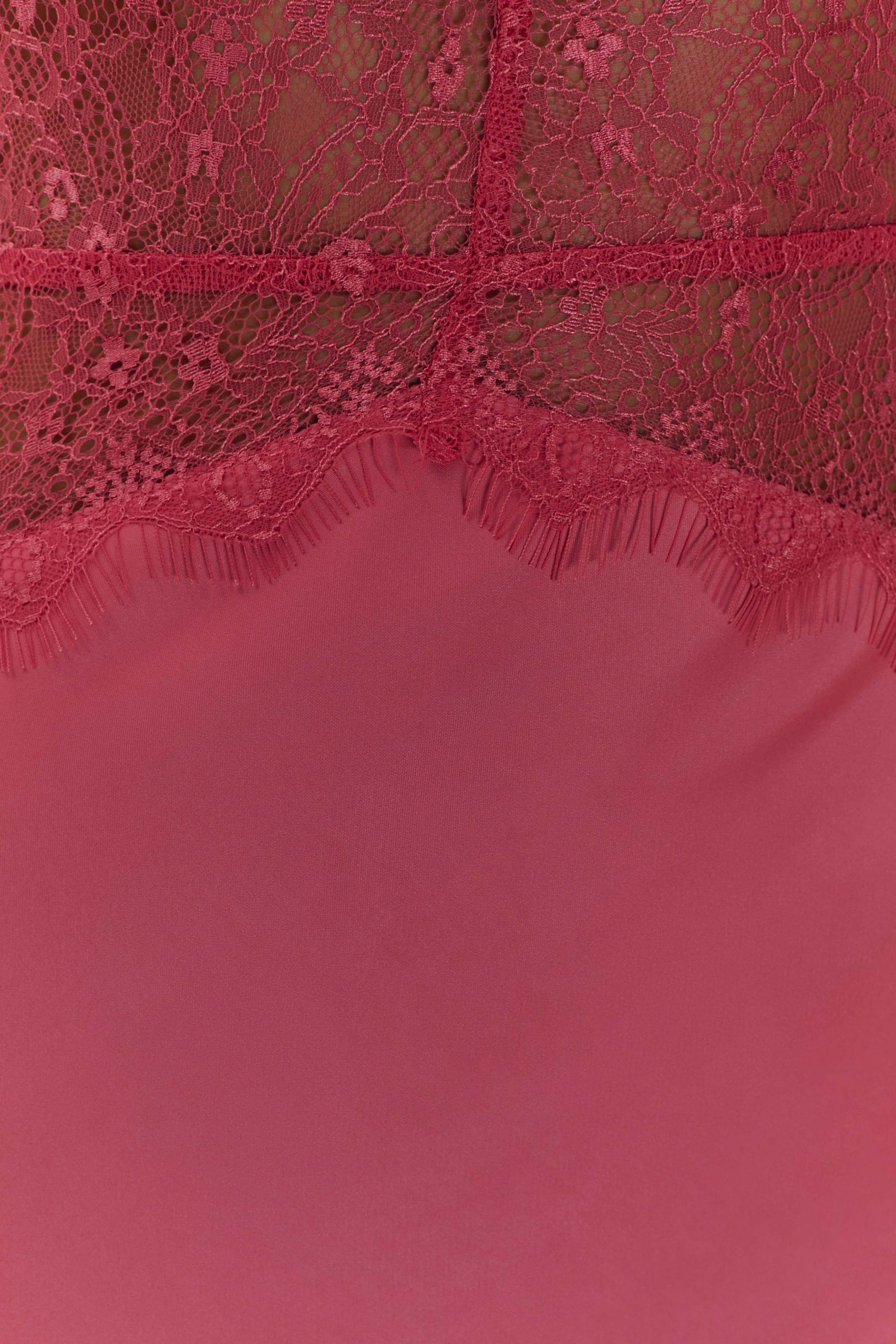 Dinah Lace And Satin Maxi Dress - Blush Rose - Image 4