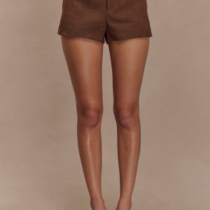 Sally Faux Suede Short - Milk Chocolate