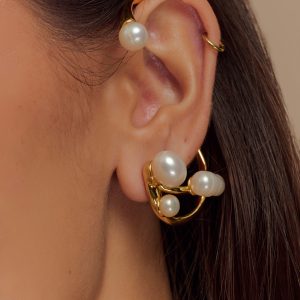 Saskia Freshwater Pearl Ear Cuff - Pearl