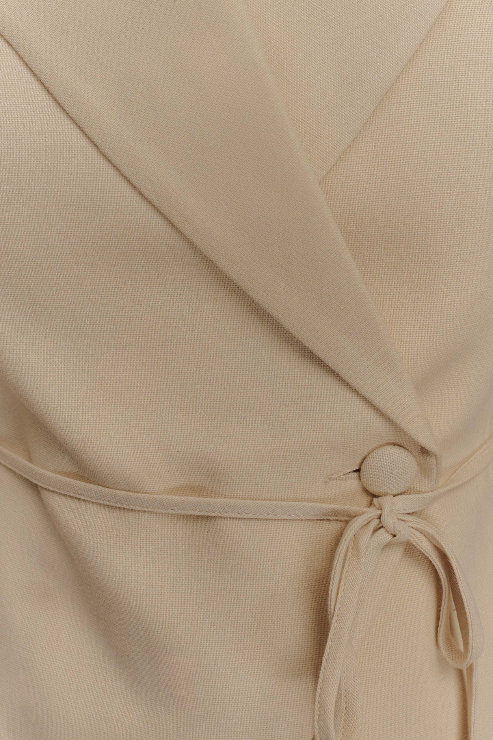 Andina Shortsleeve Linen Top - Natural Beige - Image 9