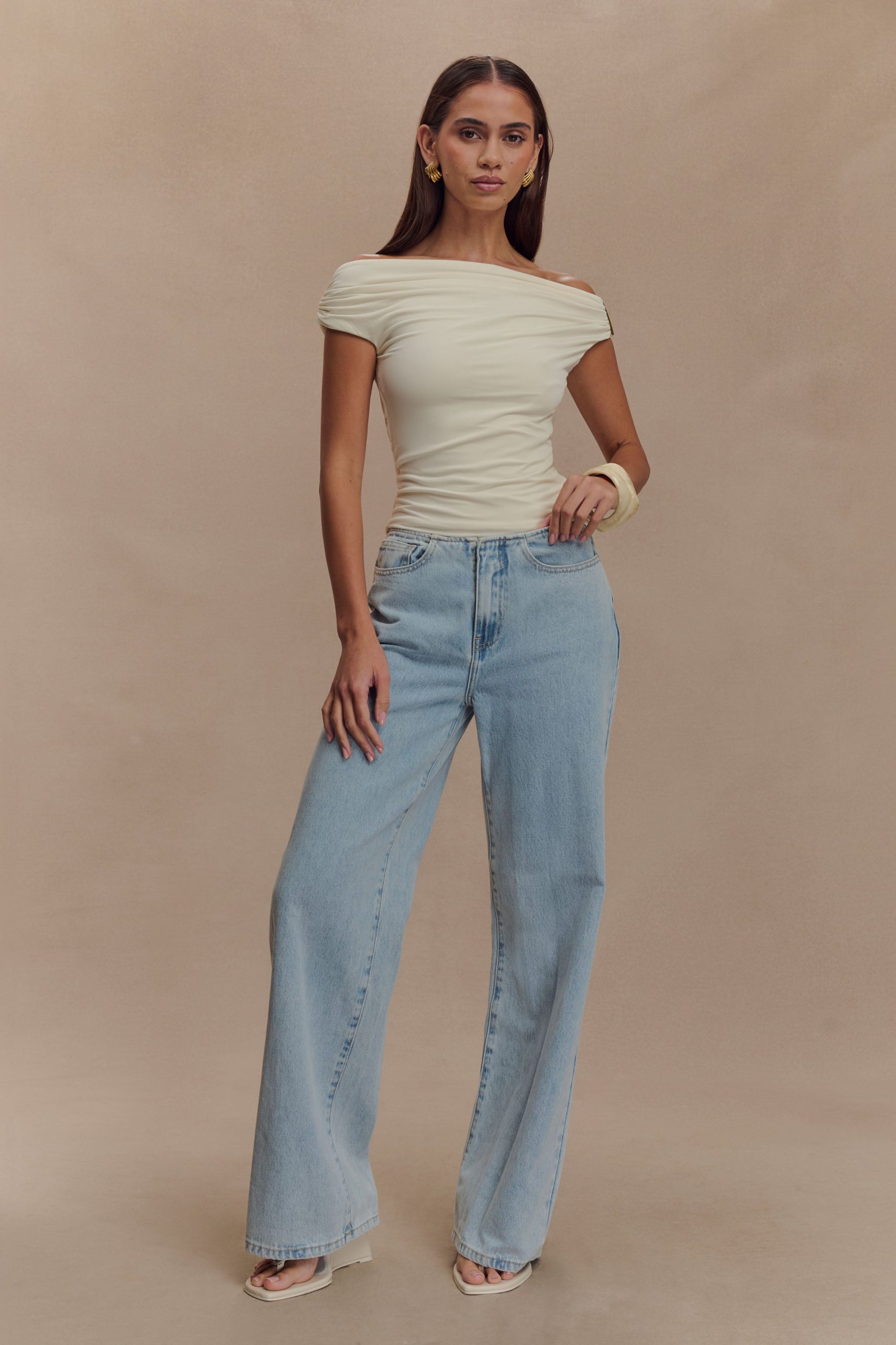 Kinsley Slinky Top With Hardware - Ivory - Image 4