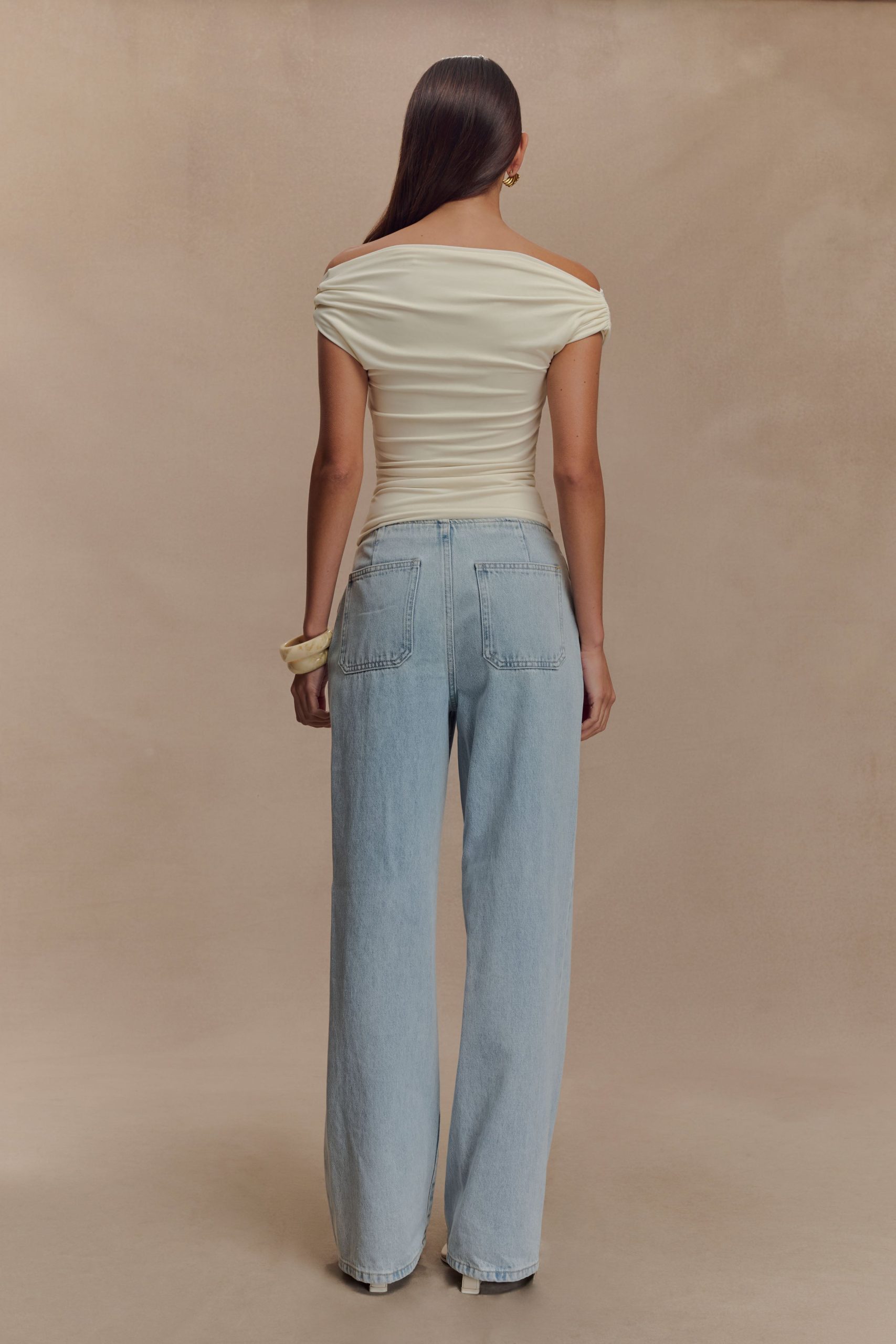 Kinsley Slinky Top With Hardware - Ivory - Image 5