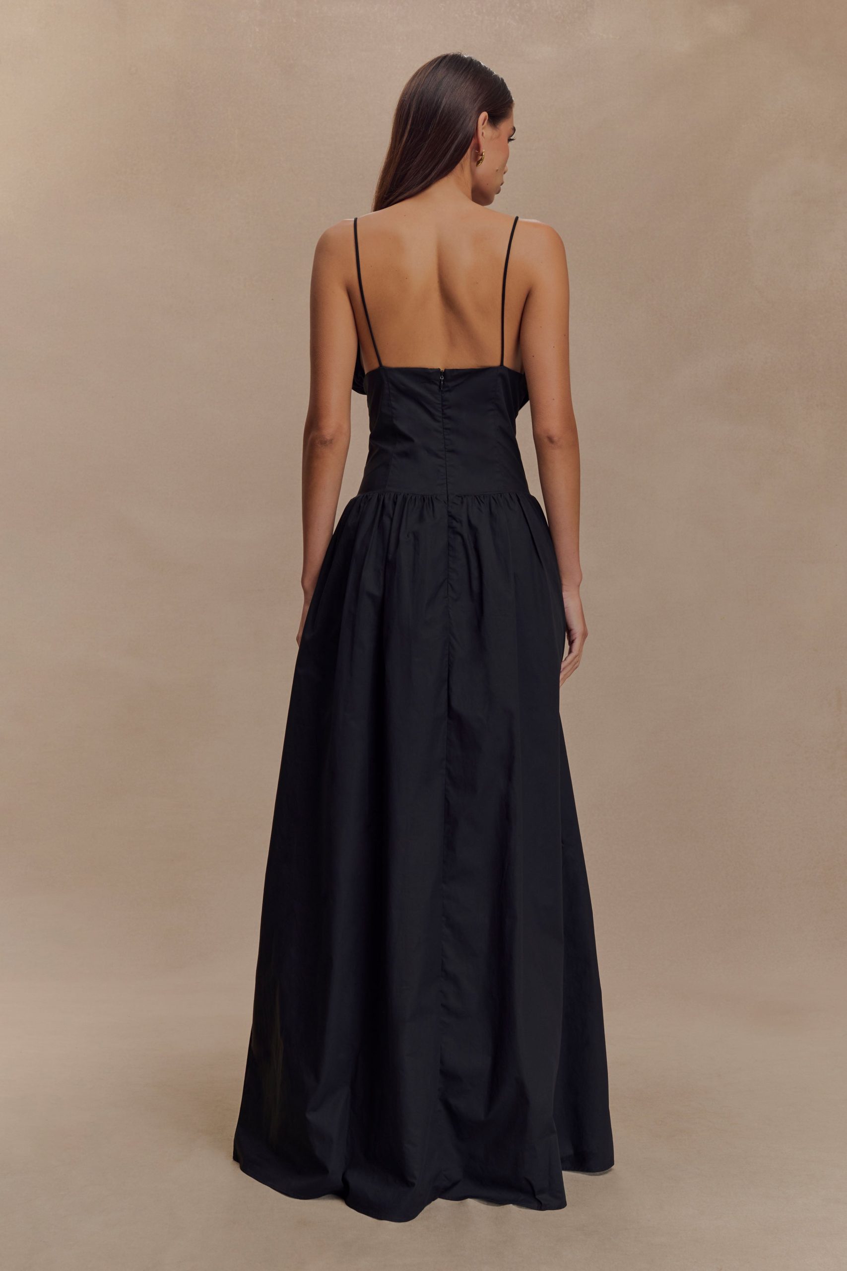 Janis Cotton Frill Maxi Dress - Black - Image 2
