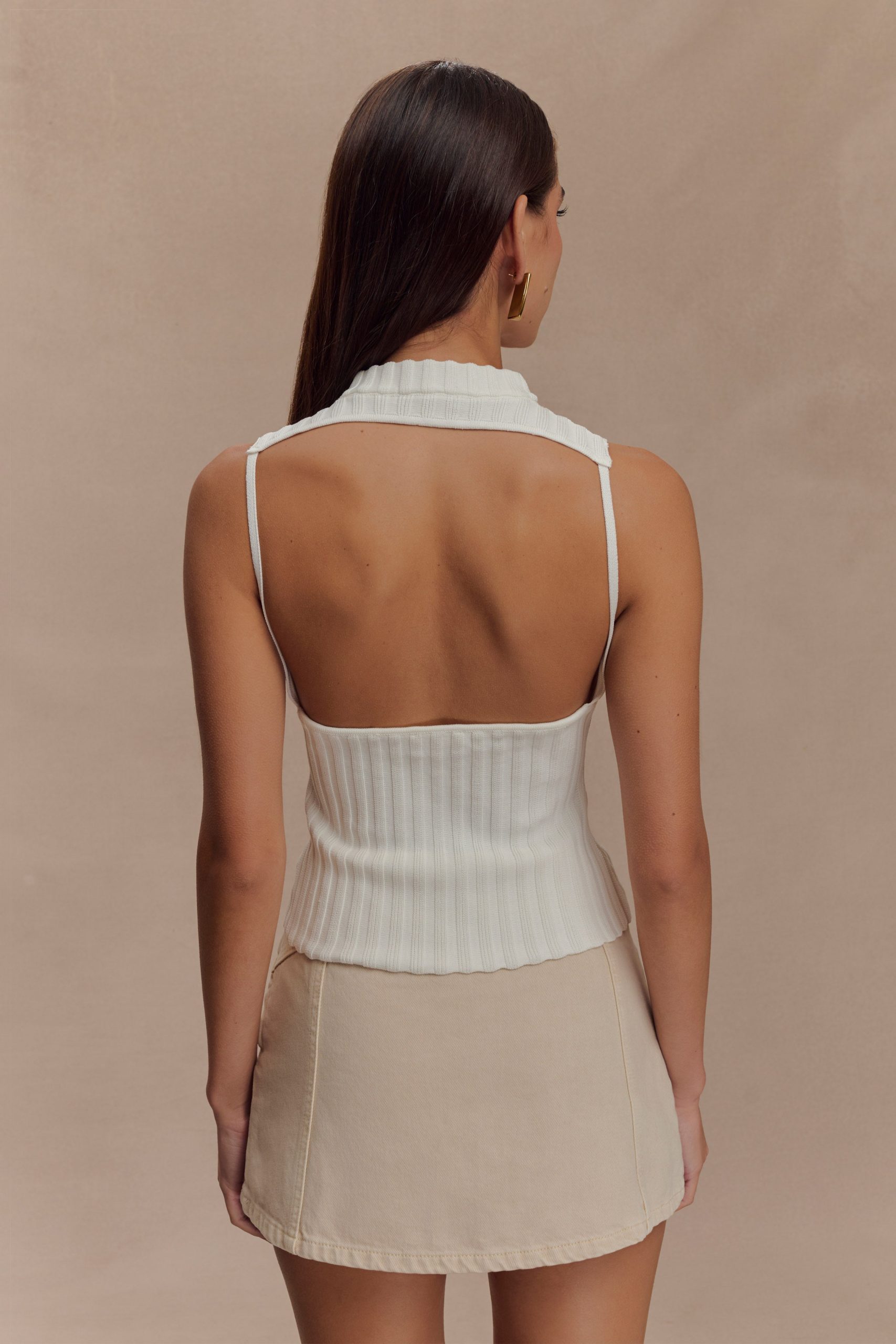 Oona Turtle Neck Knit Top - Ivory - Image 2