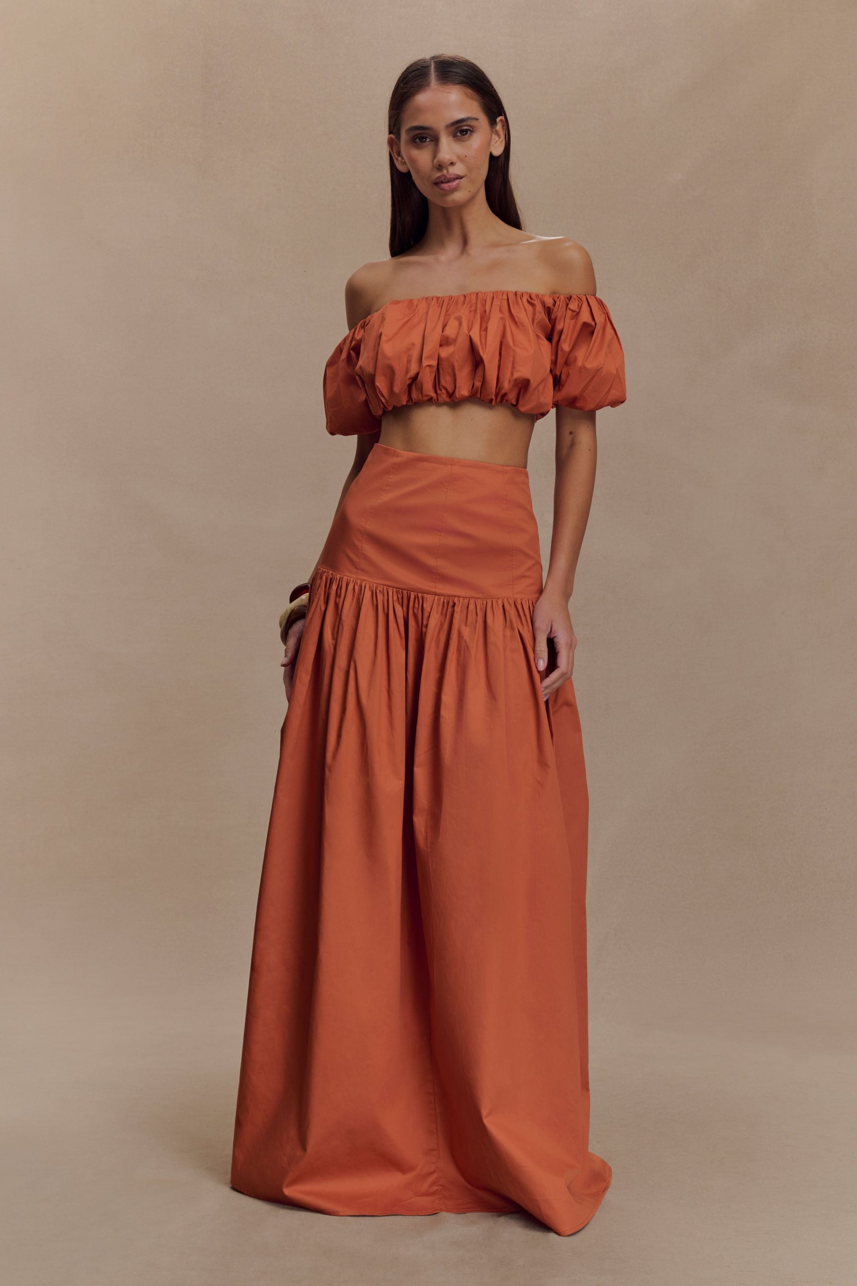 Autumn Off Shoulder Bubble Top - Burnt Orange - Image 7