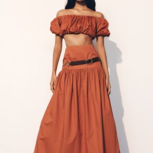 Autumn Maxi Skirt - Burnt Orange