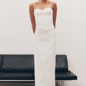 Angelie Suiting Maxi Skirt - Ivory