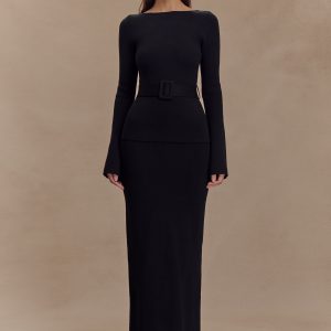 Kyle Knit Maxi Skirt - Black