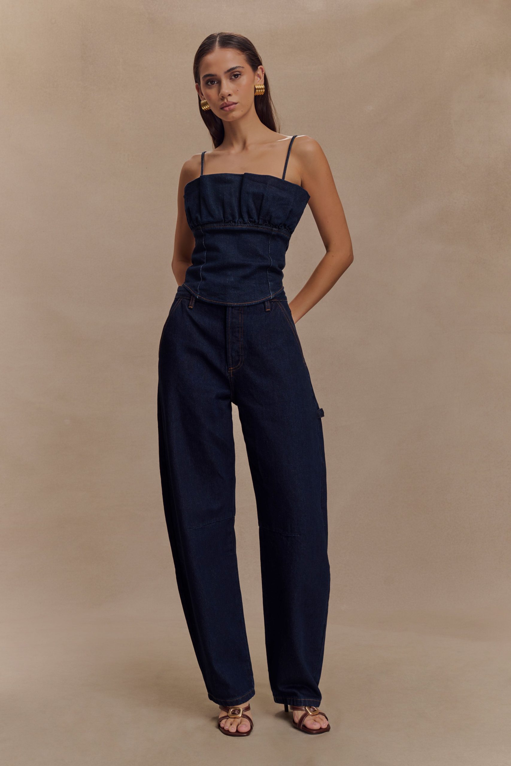 Cecilia Denim Frill Corset - Indigo Blue - Image 7