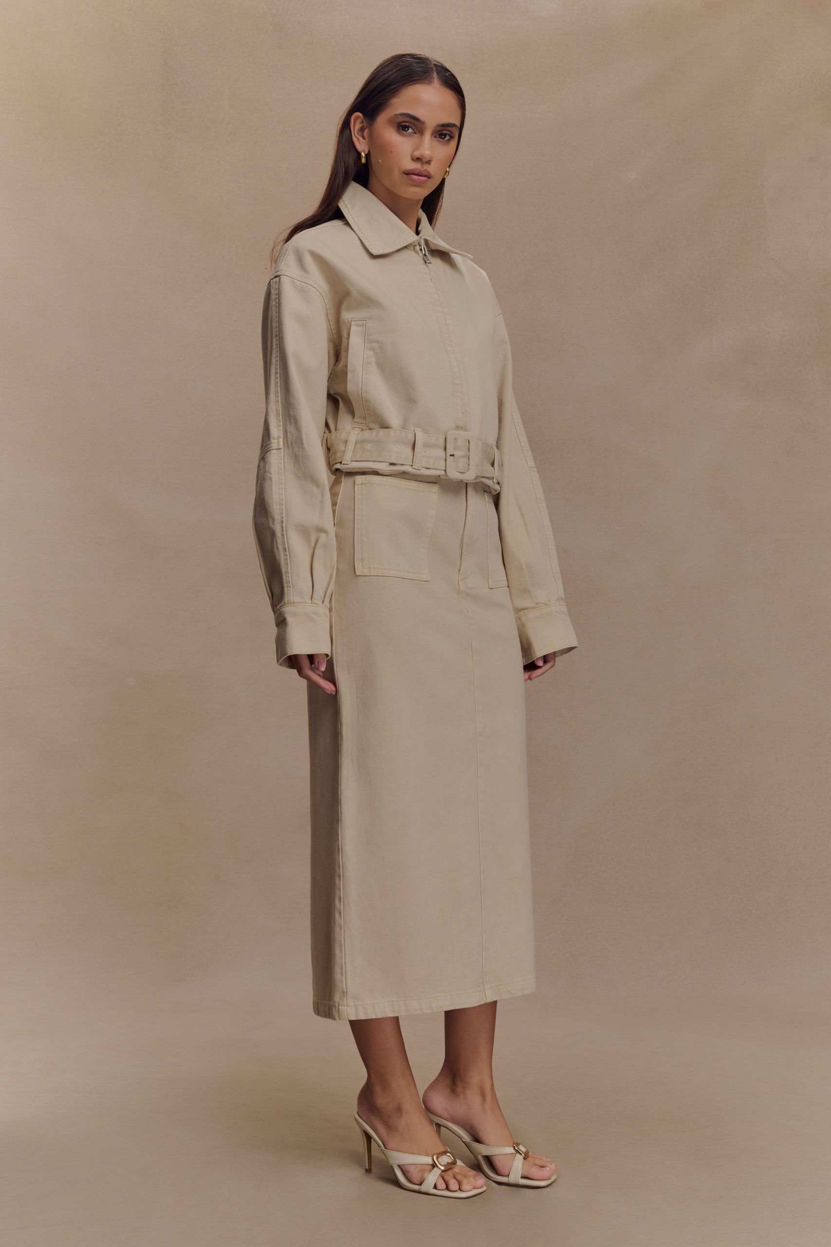Fallon Denim Midi Skirt - Stone Wash - Image 4