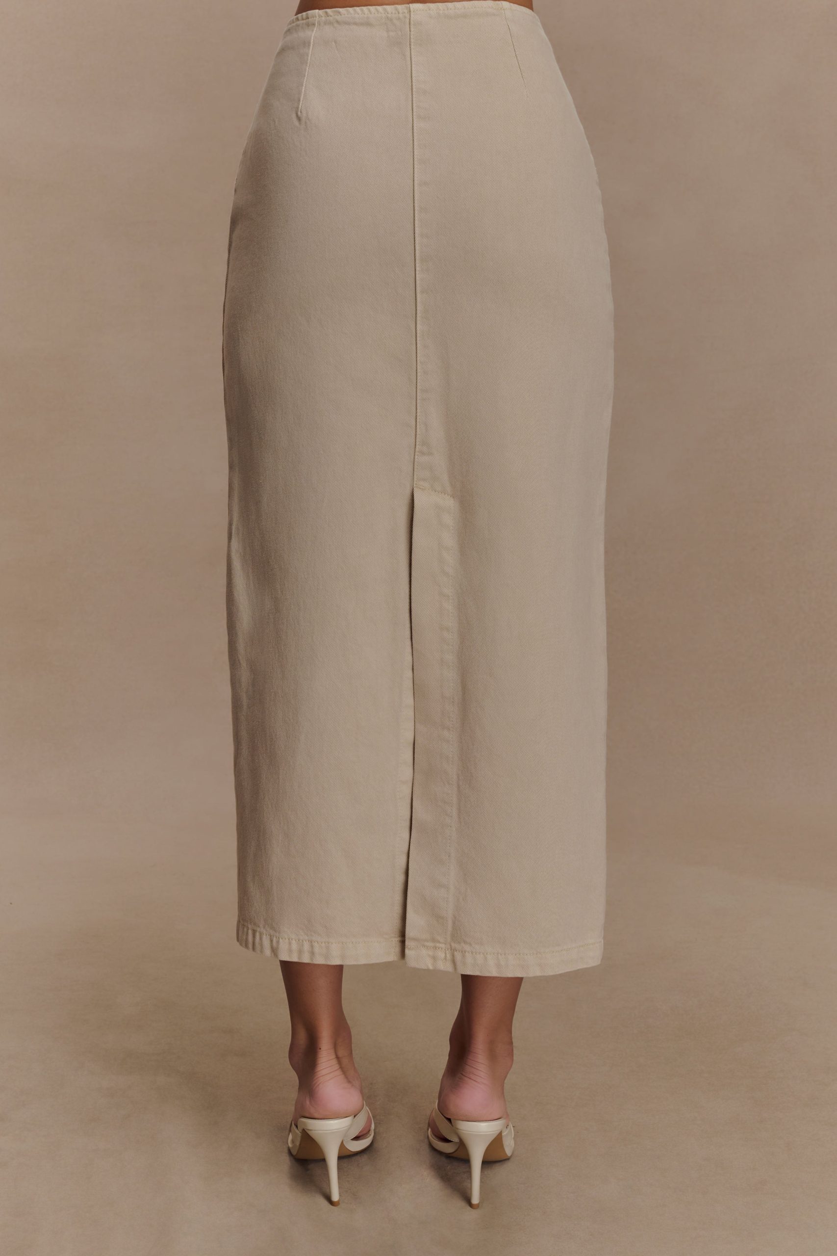 Fallon Denim Midi Skirt - Stone Wash - Image 3