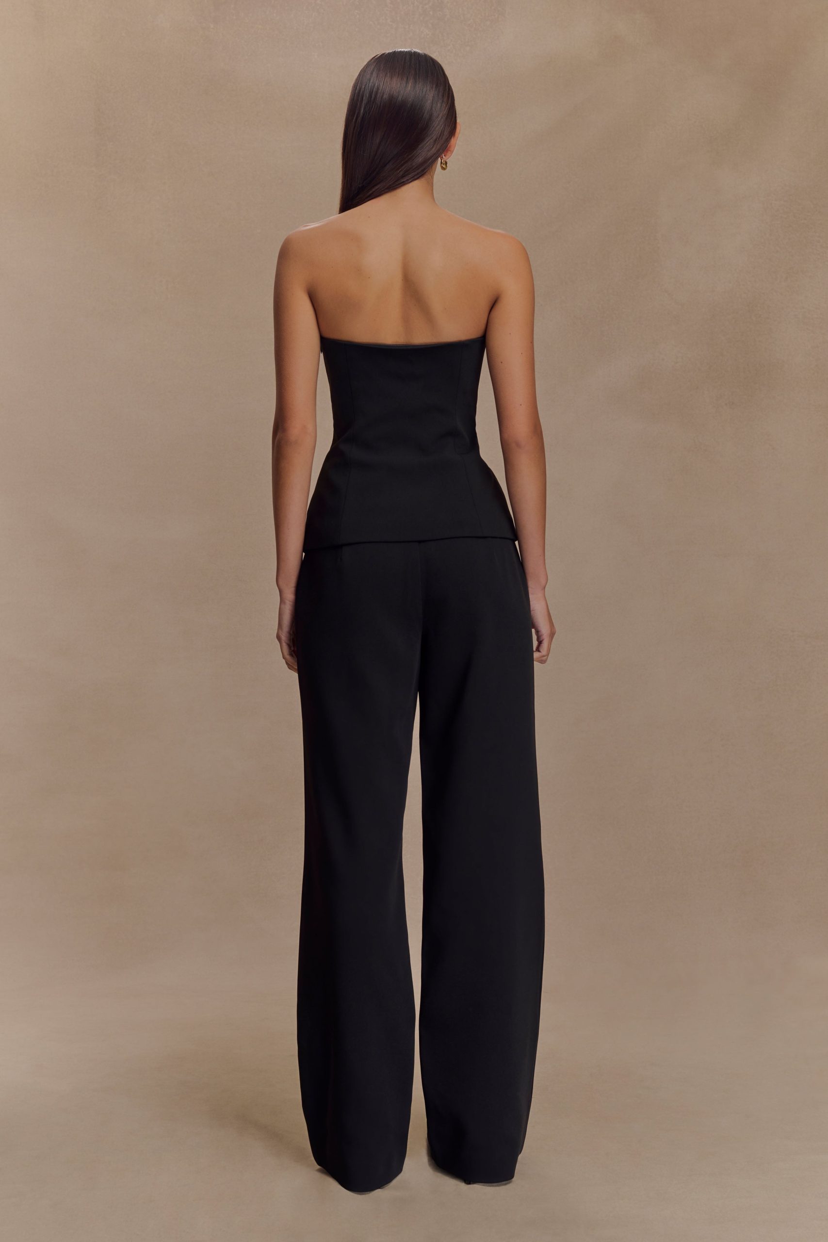 Lindie Strapless Suiting Top - Black - Image 7