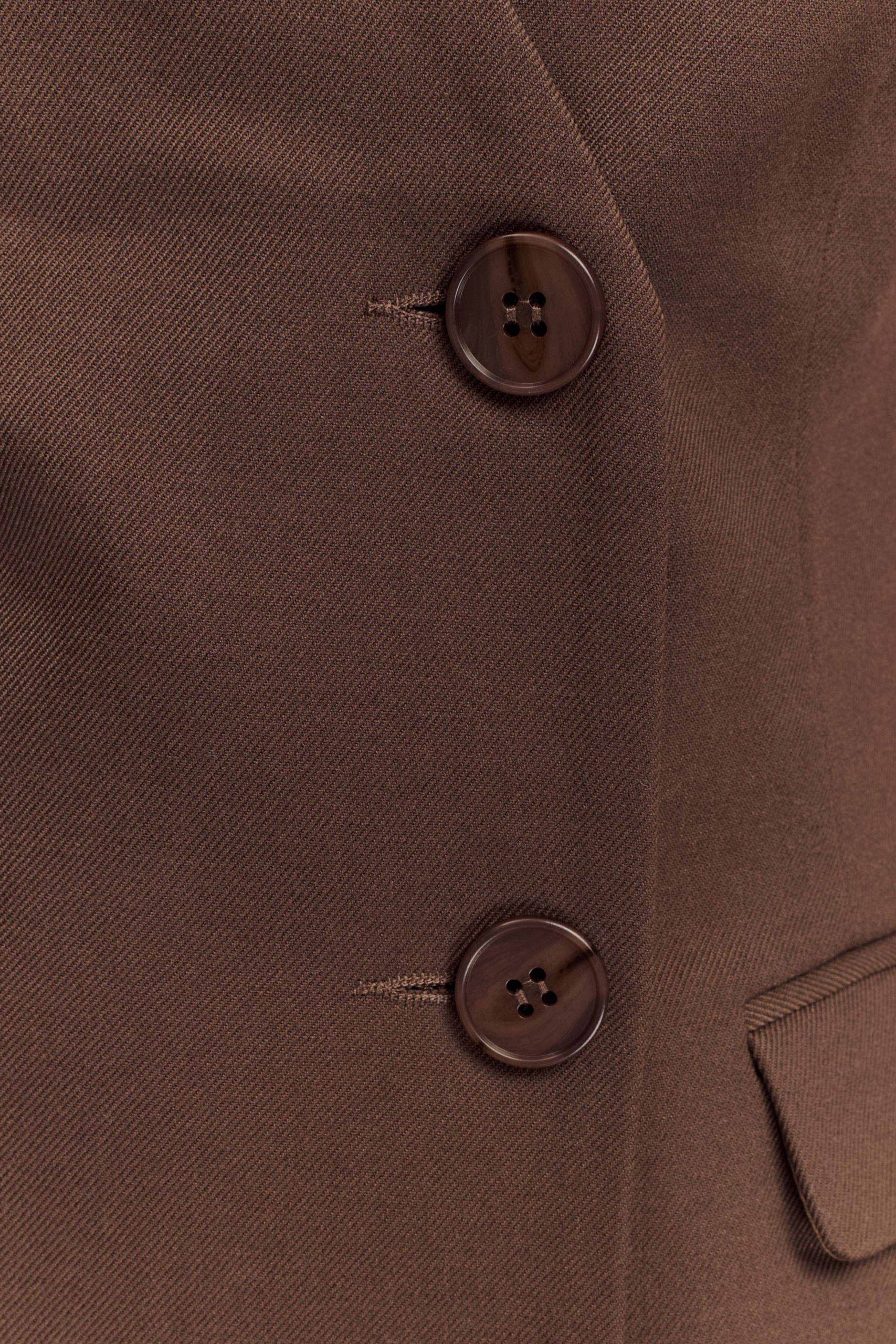 Penelope Suiting Sleeveless Blazer - Chocolate - Image 7