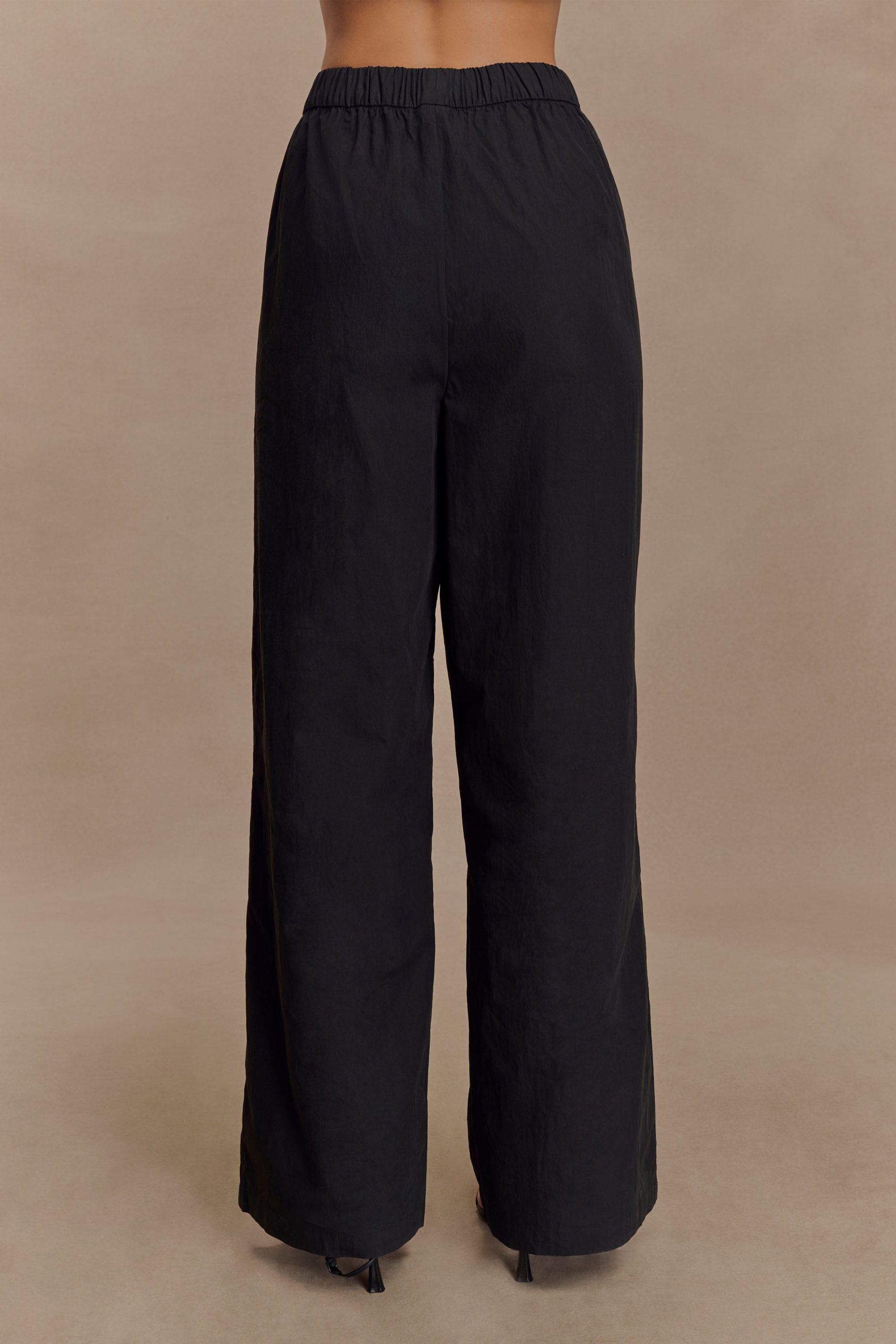 Campbell Cotton Wide Leg Pants - Black - Image 2