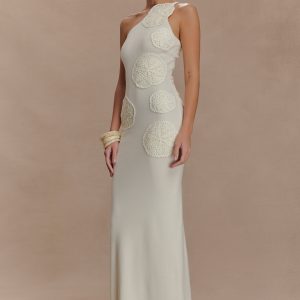 Teneika Crochet Knit Maxi Dress - Ivory