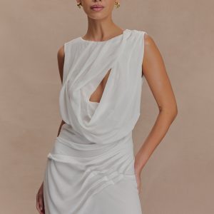 Oria Chiffon Mini Dress - White