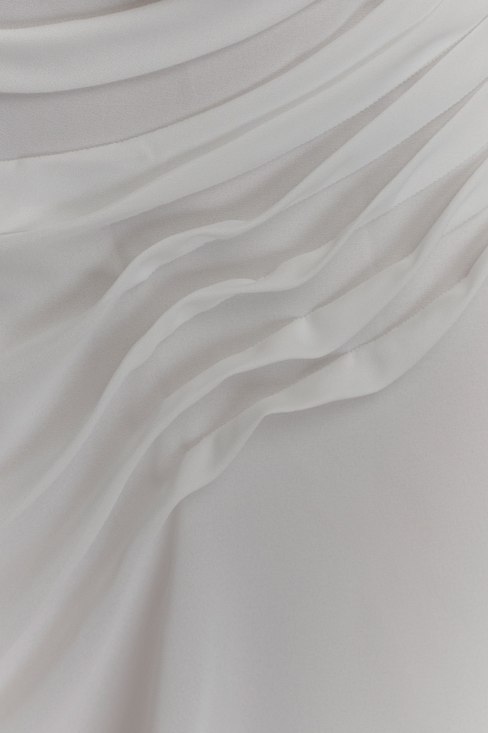 Oria Chiffon Mini Dress - White - Image 7