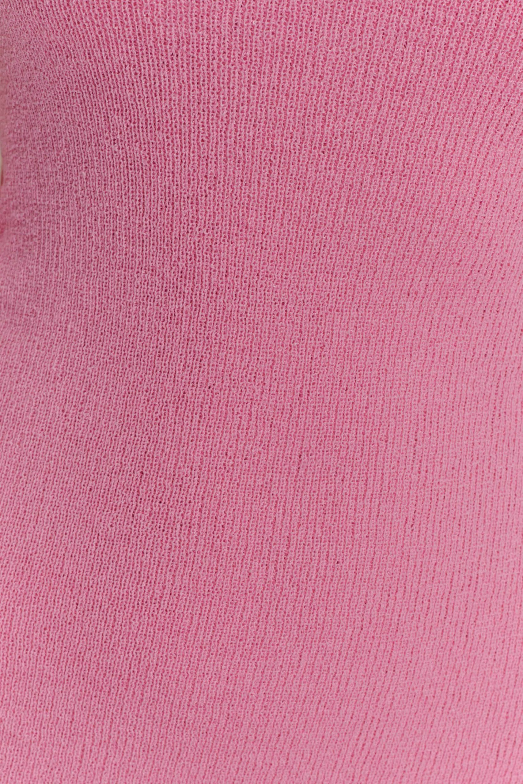 Caprice Halter Knit Mini Dress - Bubblegum Pink - Image 6