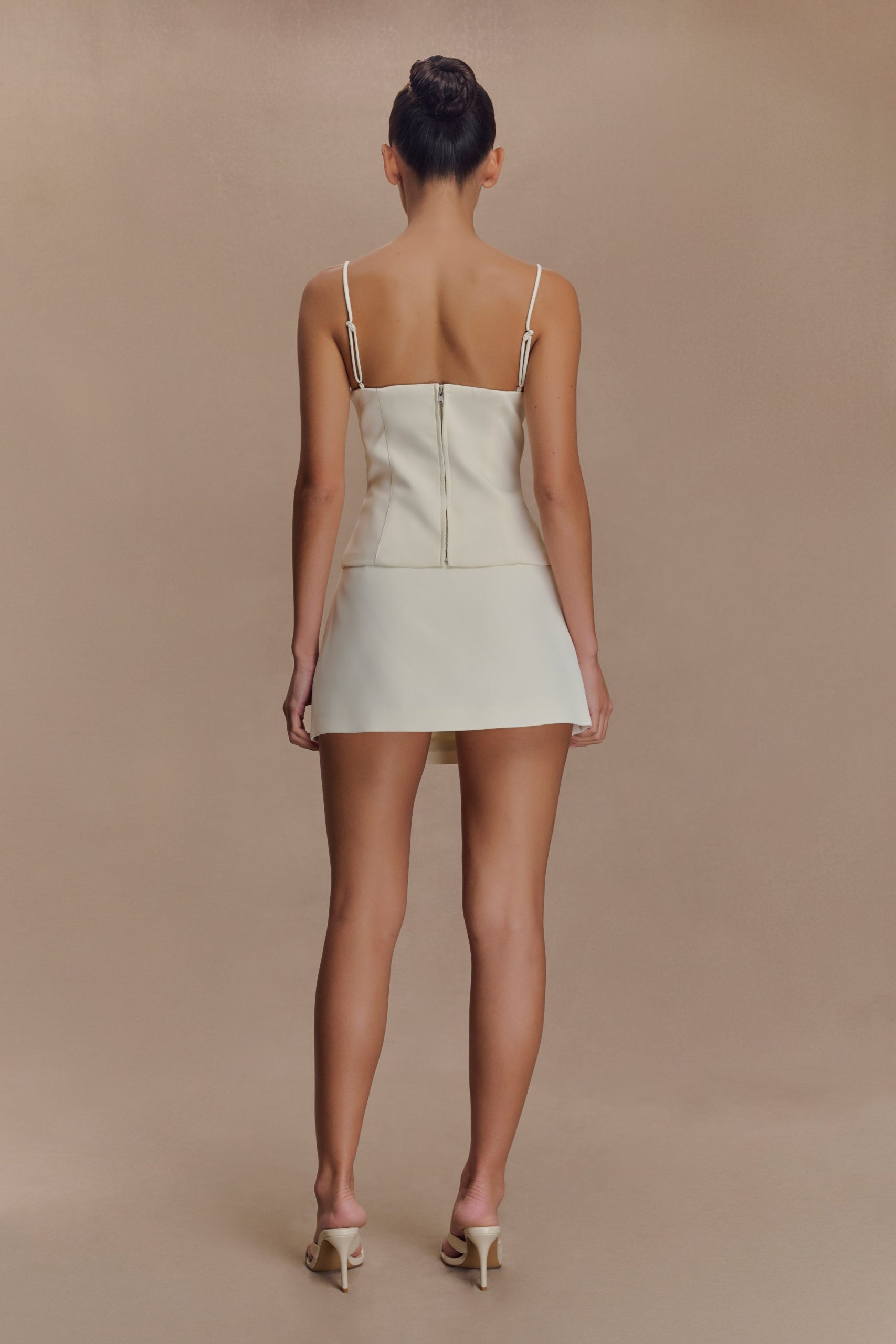 Jaime Spaghetti Strap Suiting Top - Ivory - Image 5